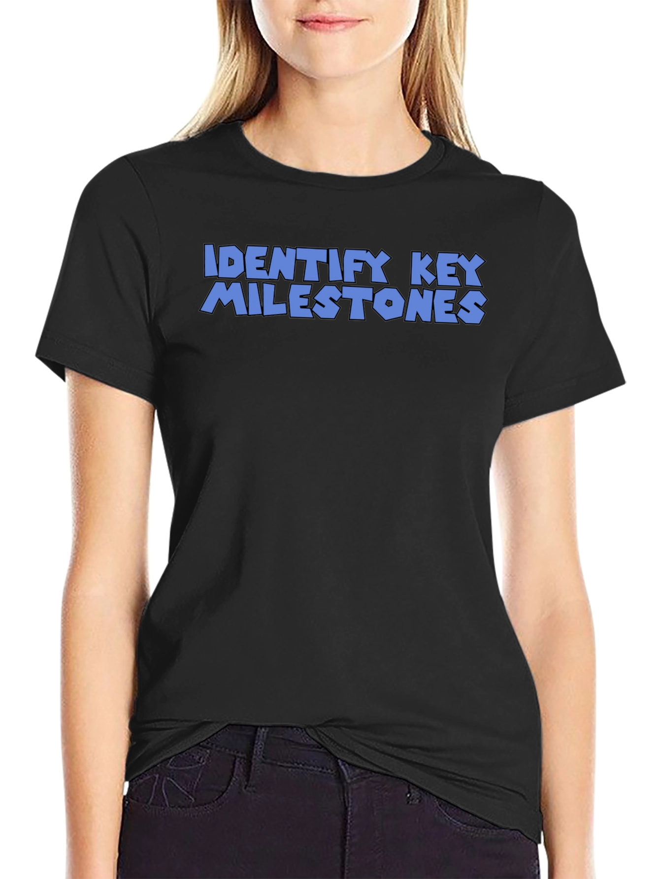 Identify Key Milestones T-Shirt - Black Graphic Tee