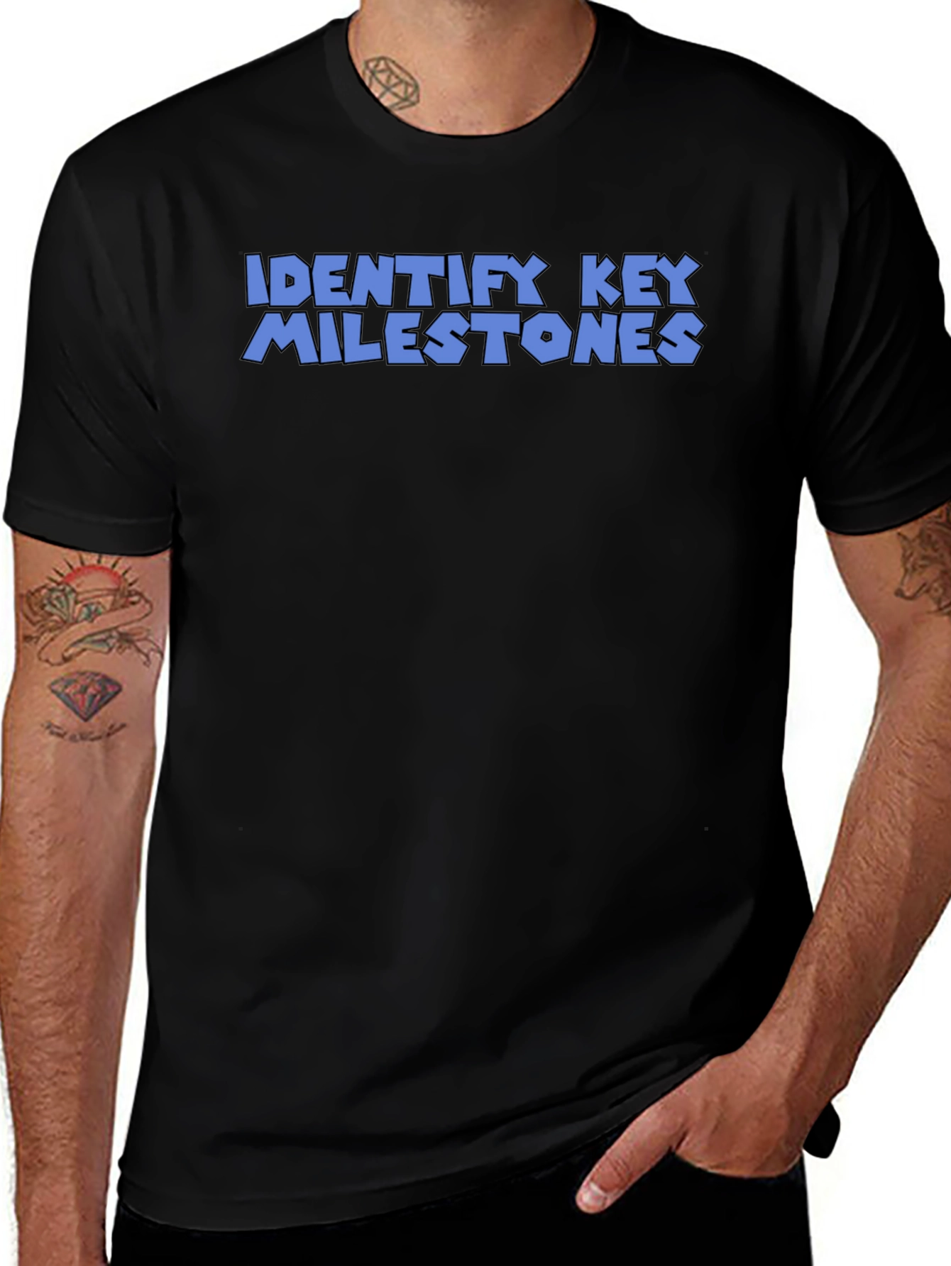 Identify Key Milestones T-Shirt - Black Graphic Tee