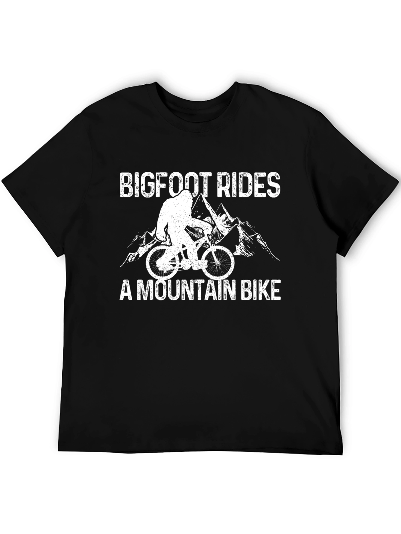 Bigfoot Rides A Mountain Bike Graphic T-Shirt