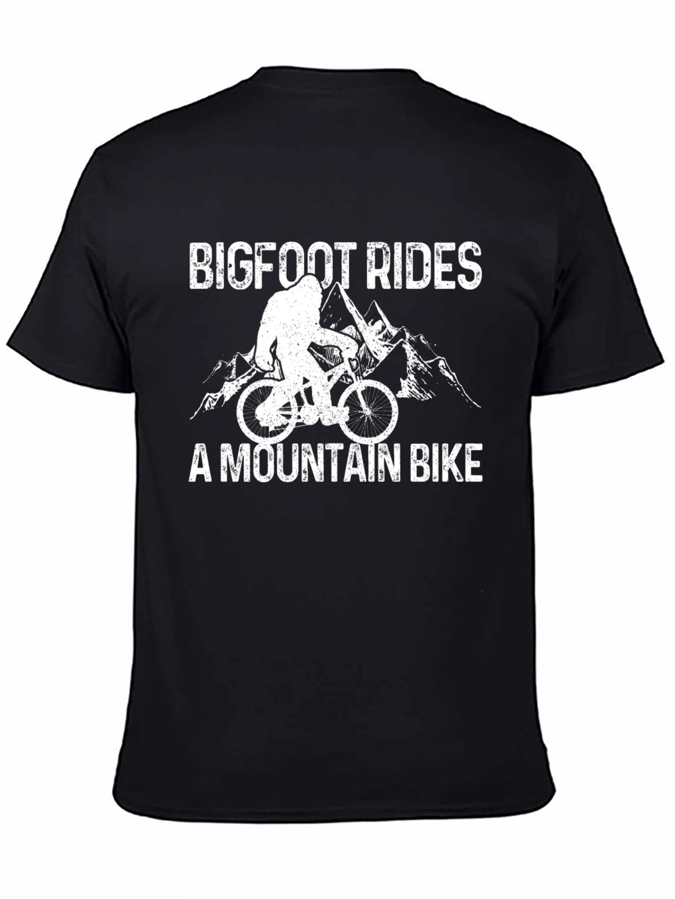Bigfoot Rides A Mountain Bike Graphic T-Shirt