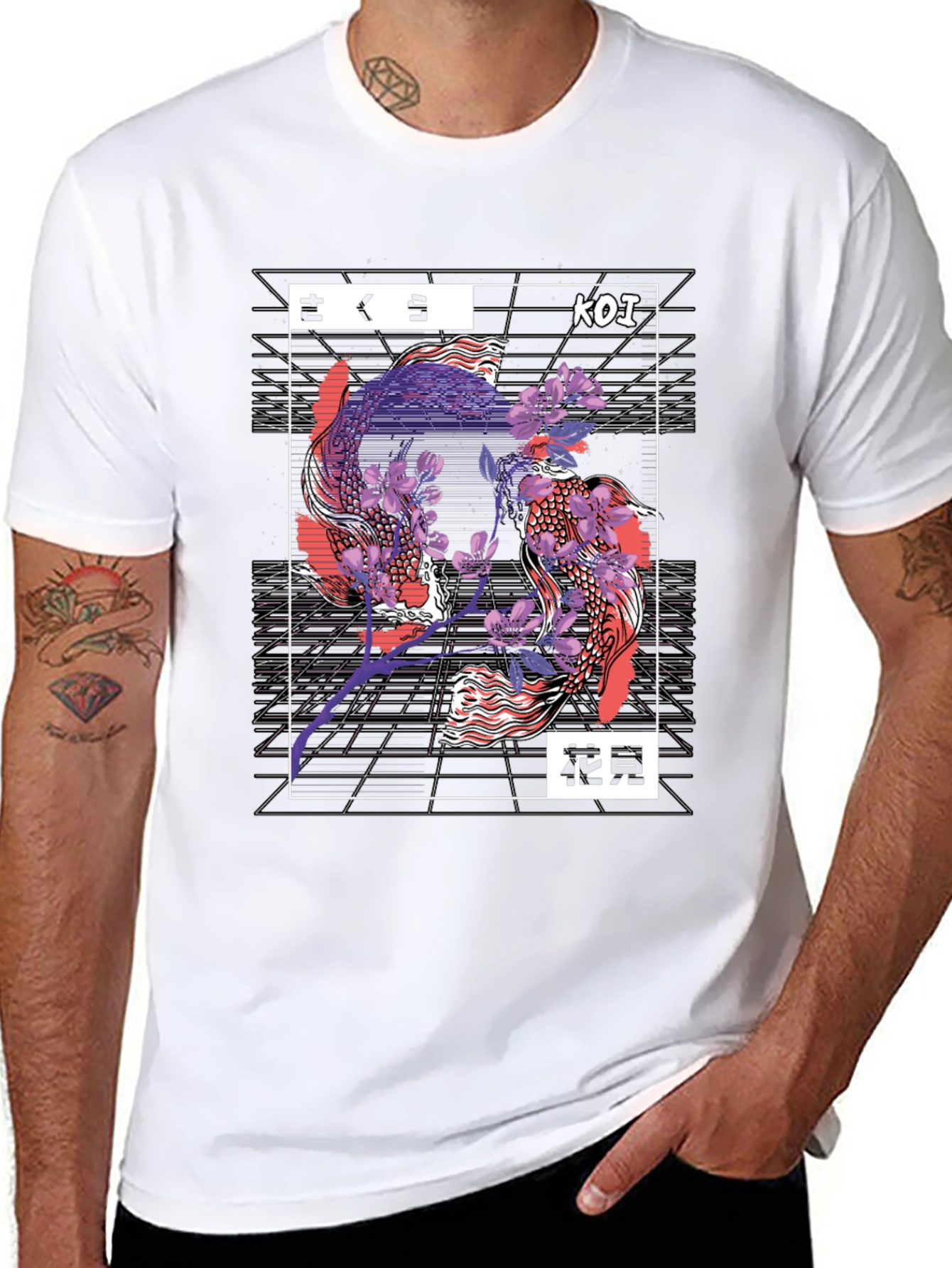 Koi Fish Graphic Tee - Japanese Inspired Design
