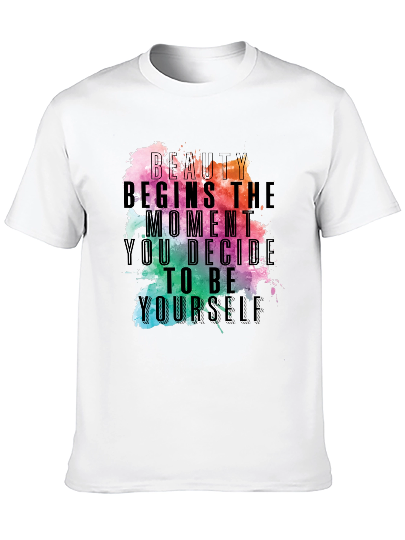 Beauty Begins Graphic Tee - Inspirational Black T-Shirt