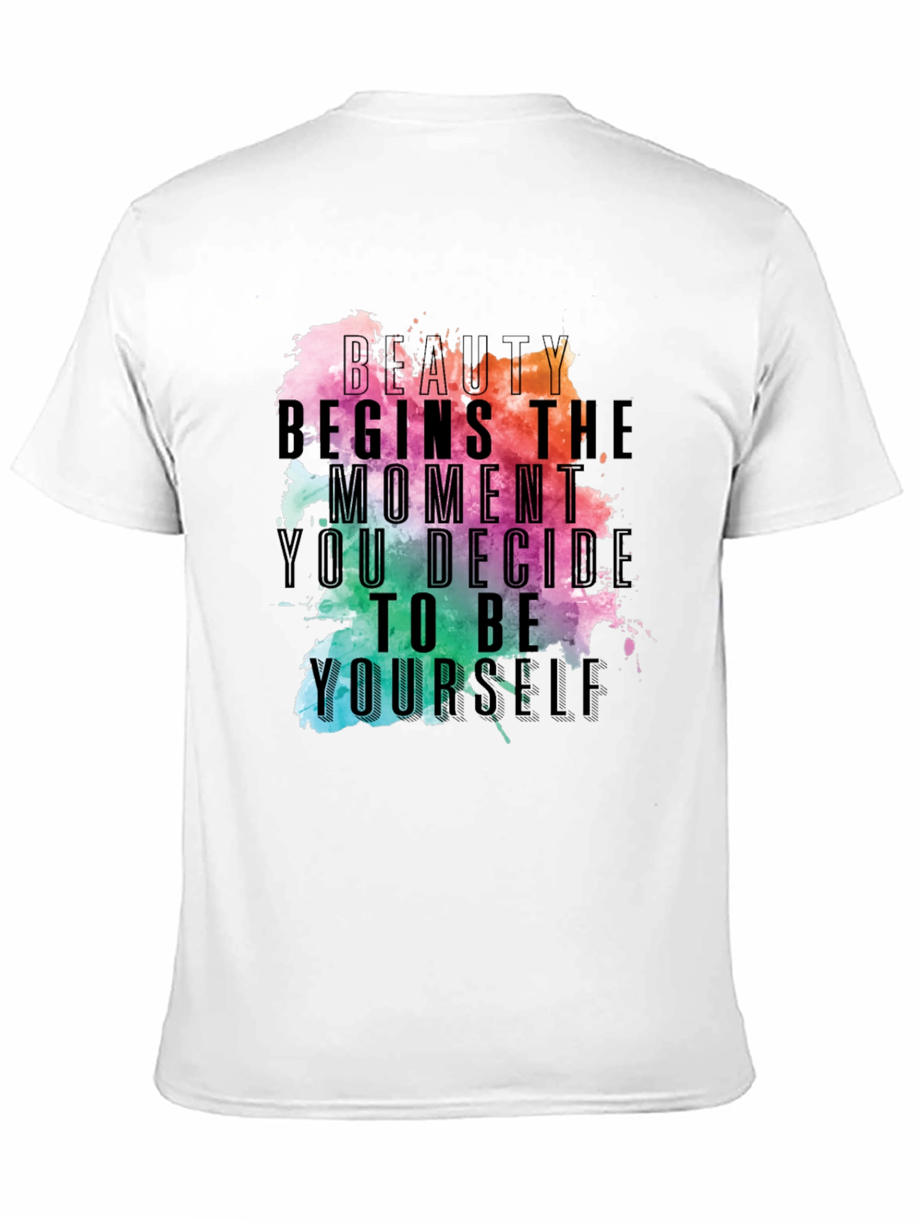 Beauty Begins Graphic Tee - Inspirational Black T-Shirt