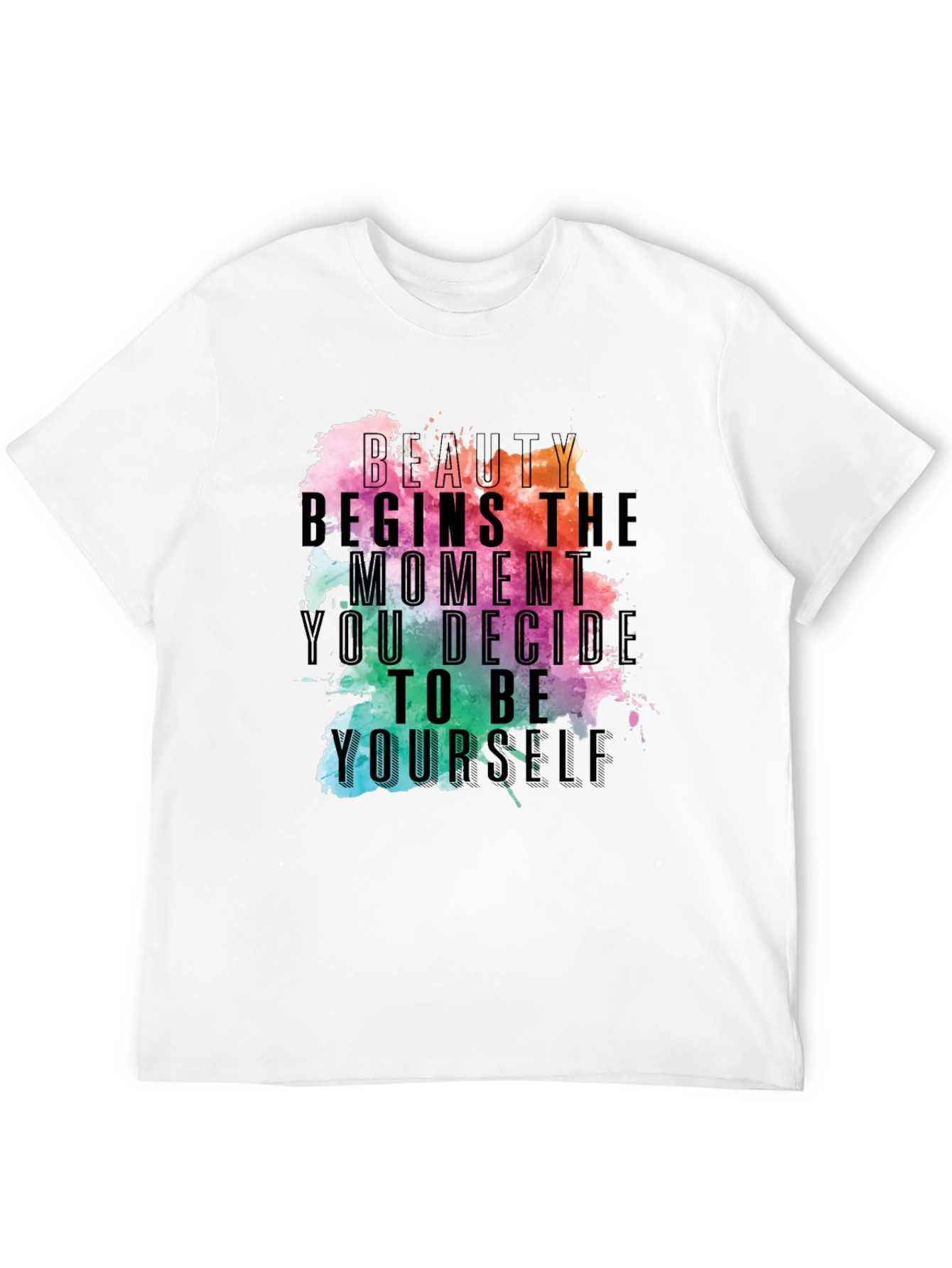 Beauty Begins Graphic Tee - Inspirational Black T-Shirt