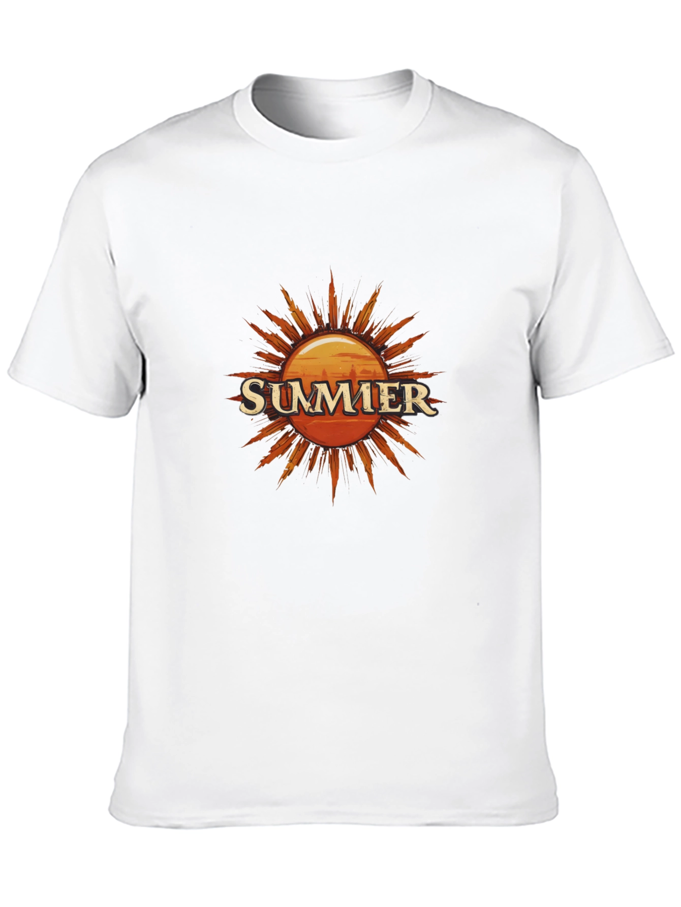Summer Sun Graphic Tee - Black Cotton T-Shirt