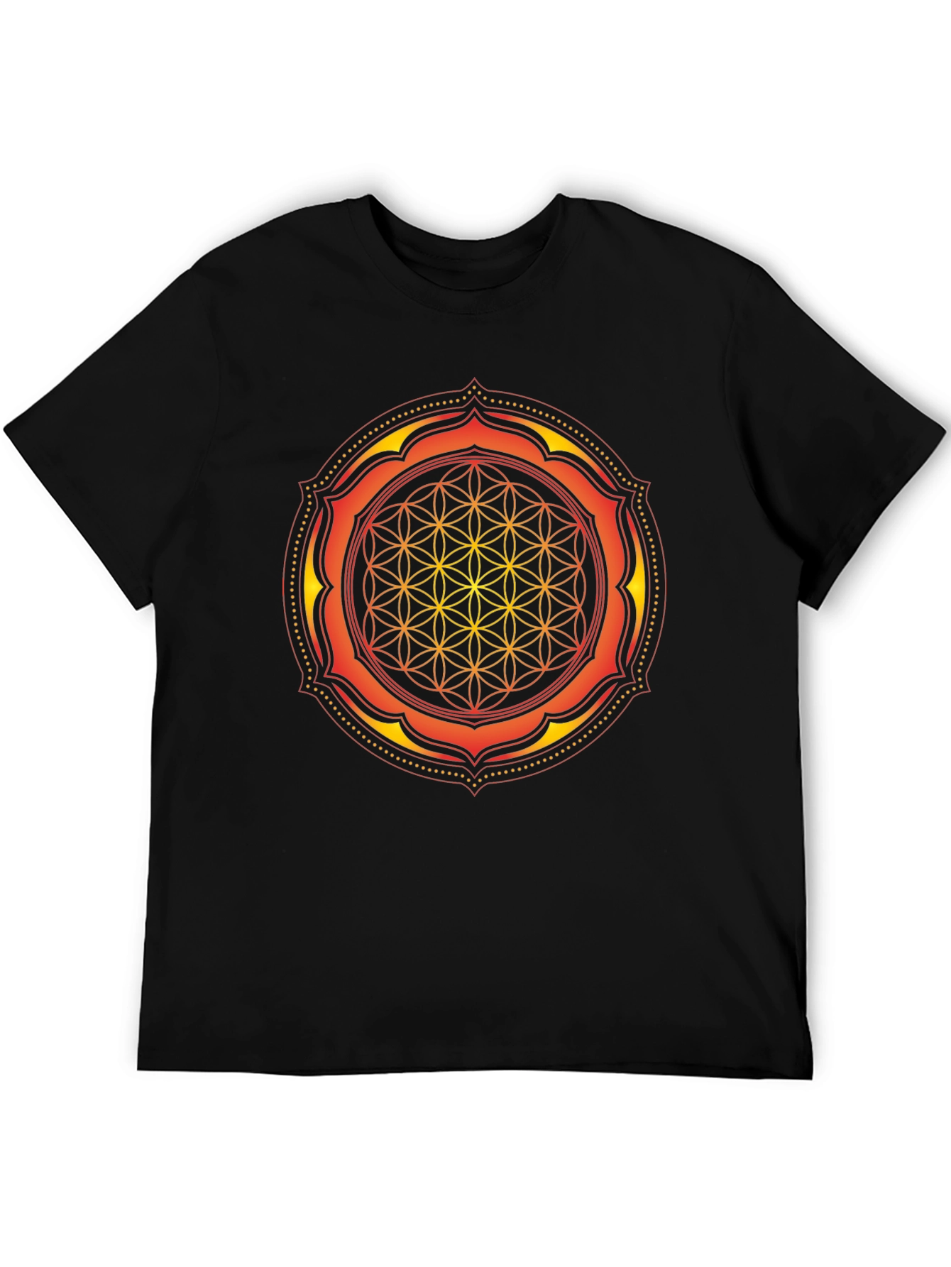 Sacred Geometry Mandala Graphic Tee - Black