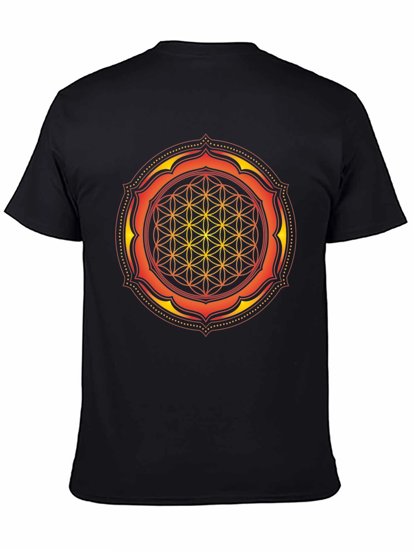 Sacred Geometry Mandala Graphic Tee - Black