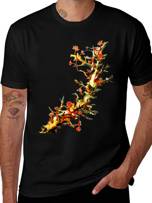 Coral Branch Print T-Shirt