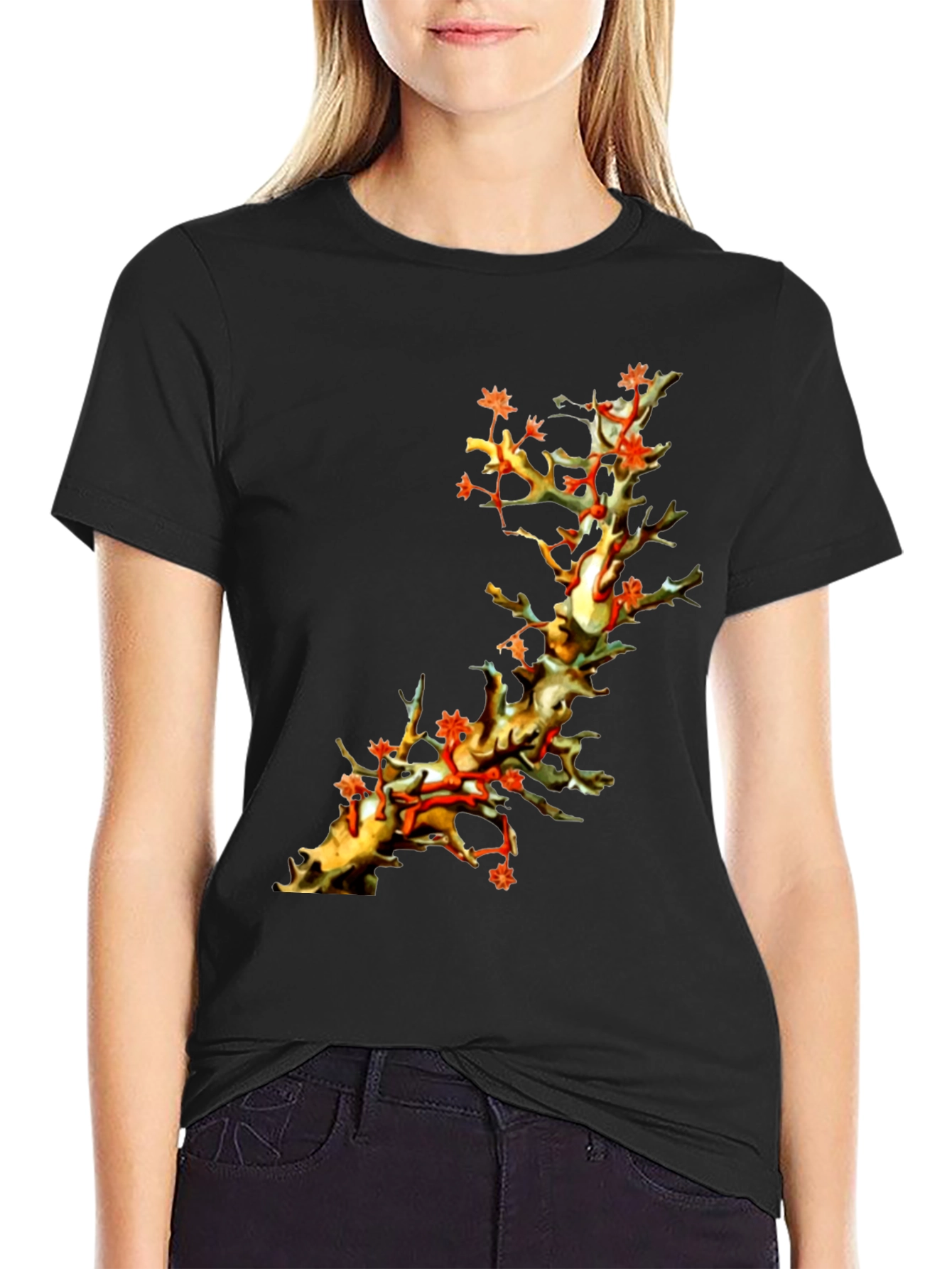 Coral Branch Print T-Shirt