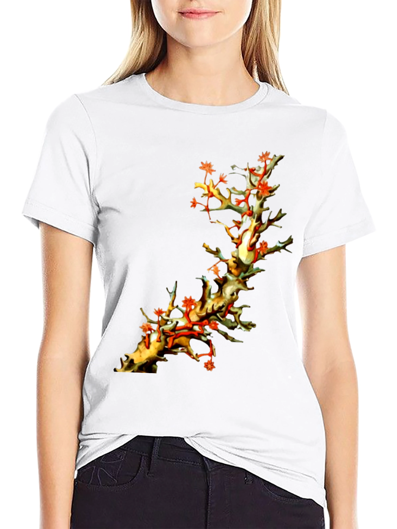 Coral Branch Print T-Shirt