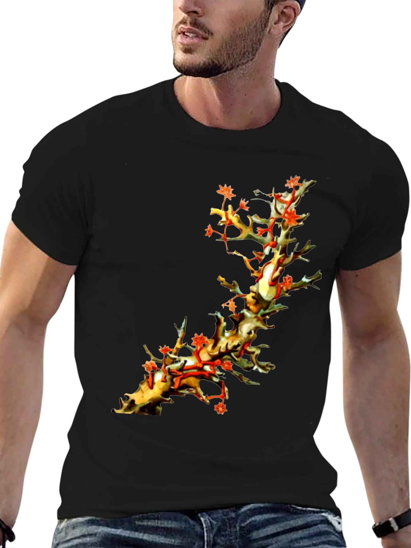 Coral Branch Print T-Shirt