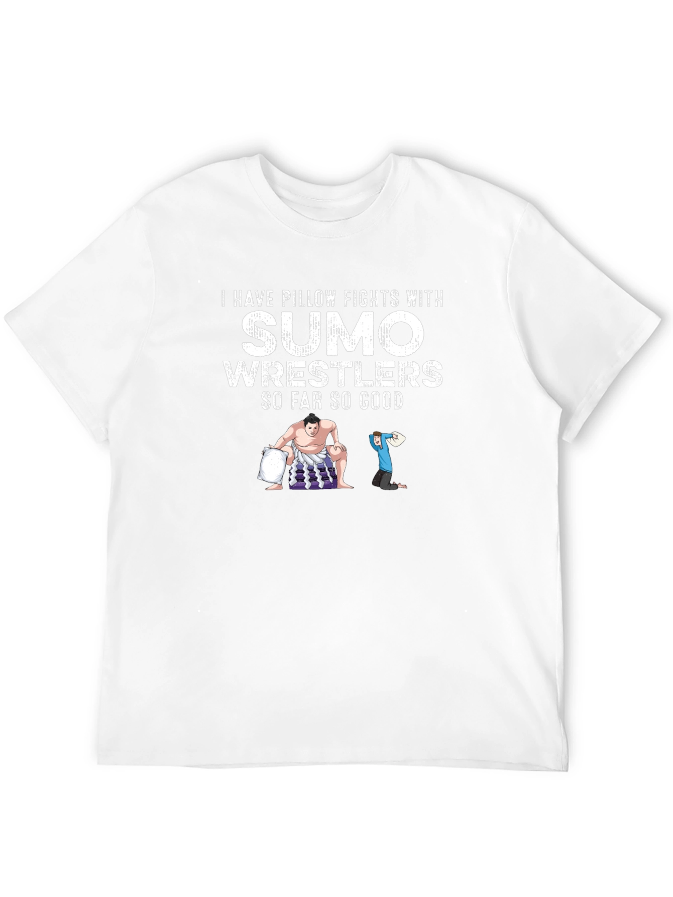 Sumo Wrestler Pillow Fight Graphic Tee