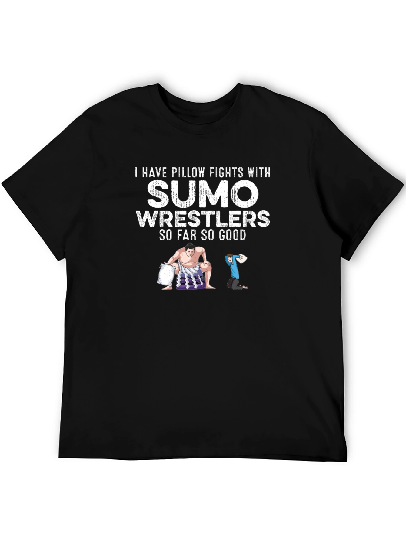 Sumo Wrestler Pillow Fight Graphic Tee