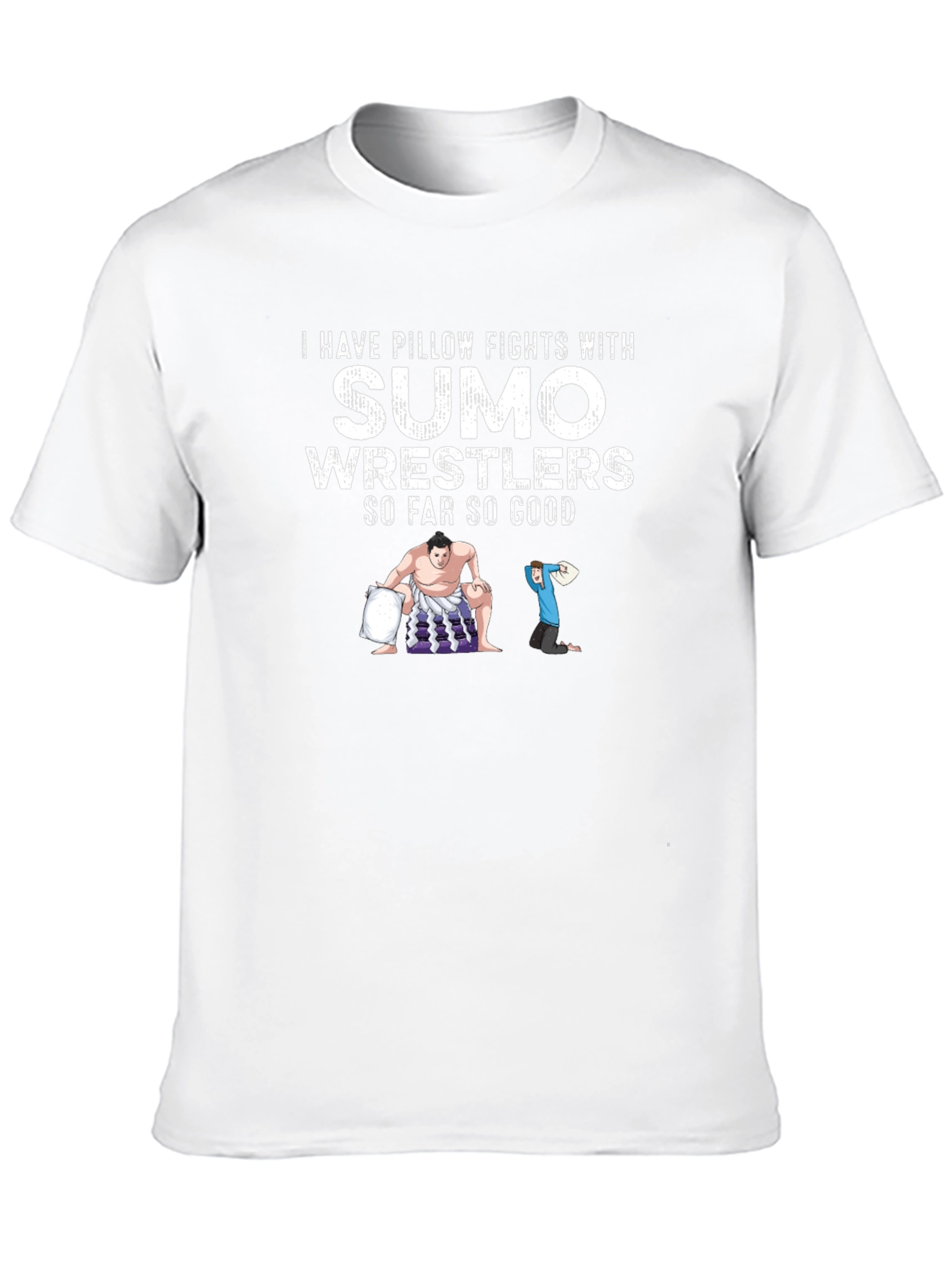 Sumo Wrestler Pillow Fight Graphic Tee