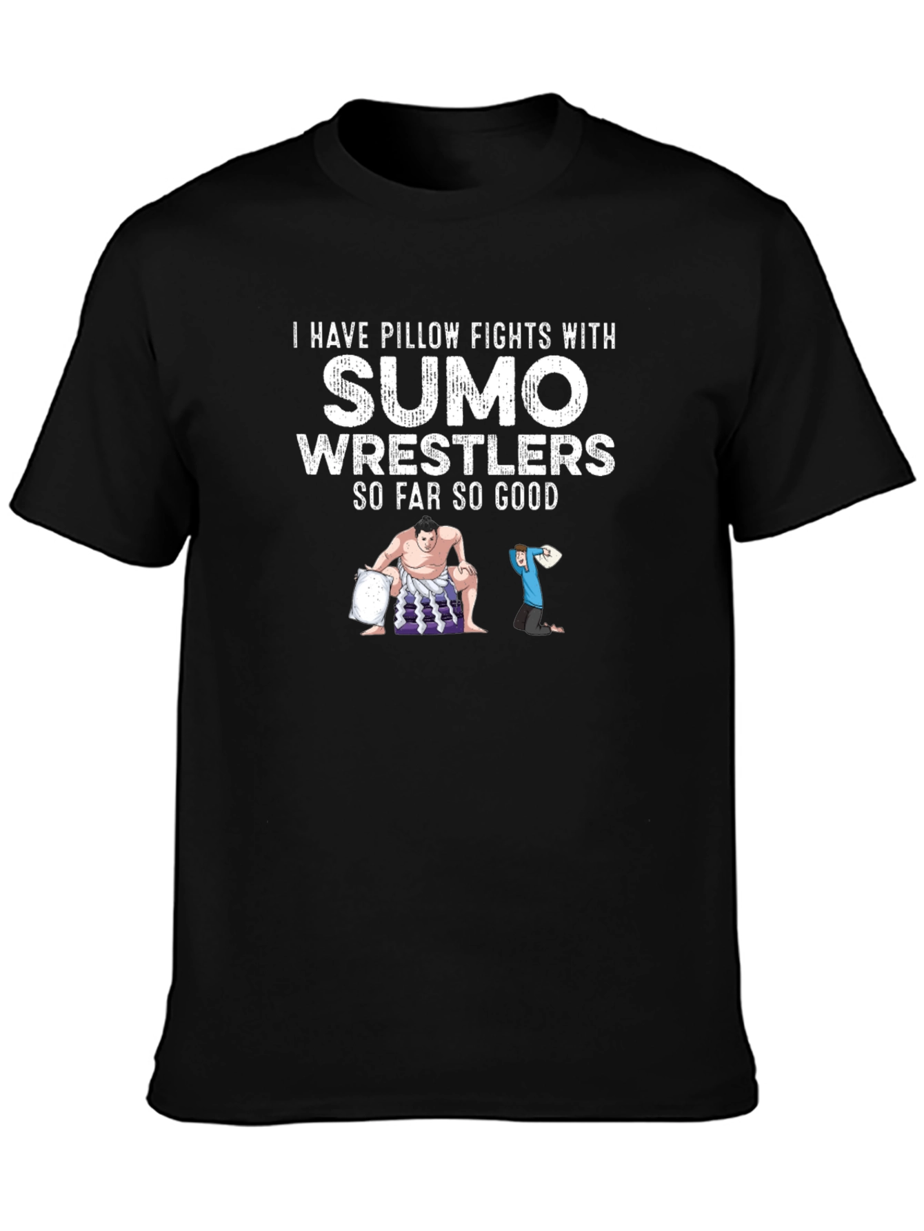 Sumo Wrestler Pillow Fight Graphic Tee