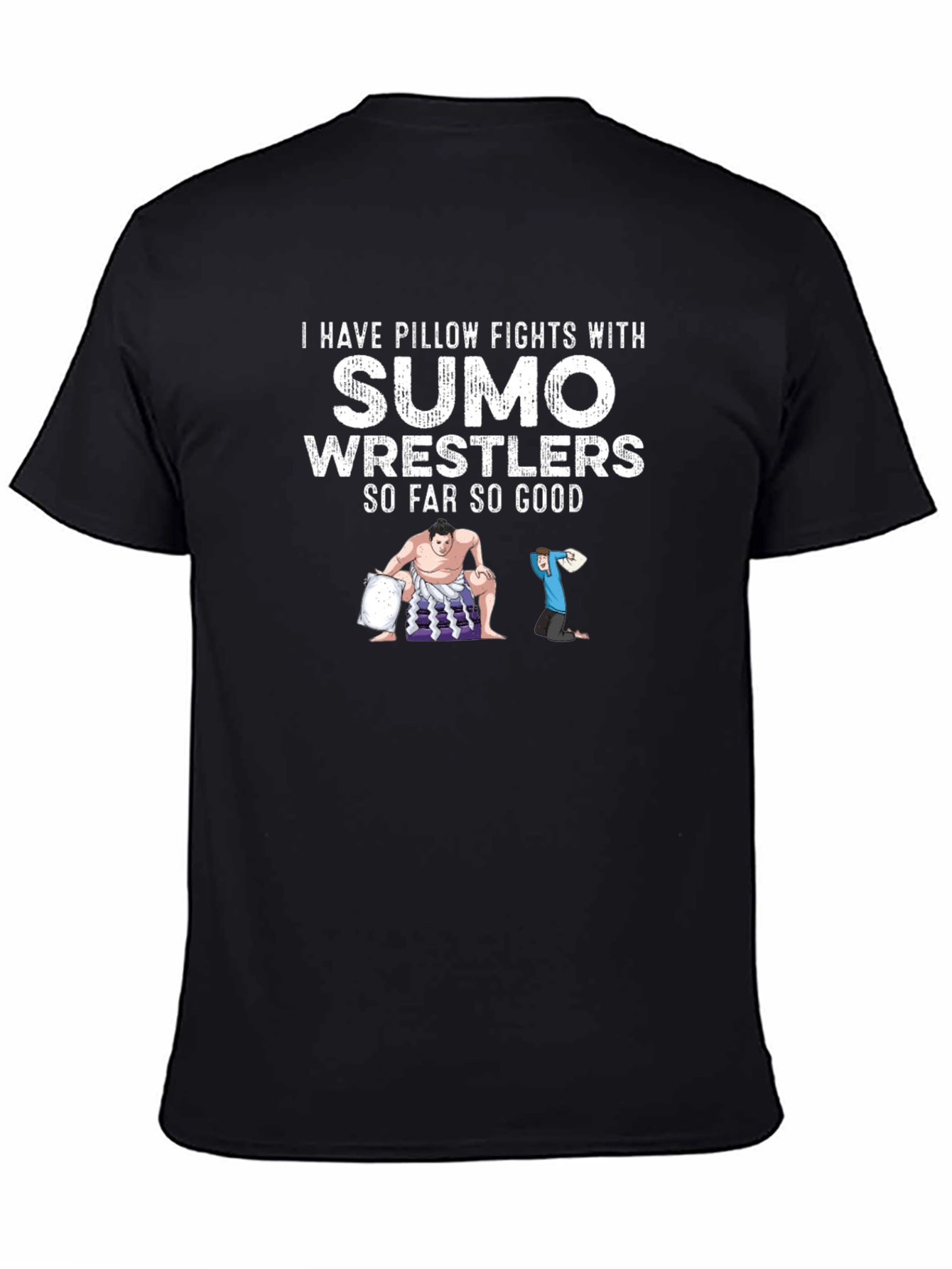 Sumo Wrestler Pillow Fight Graphic Tee