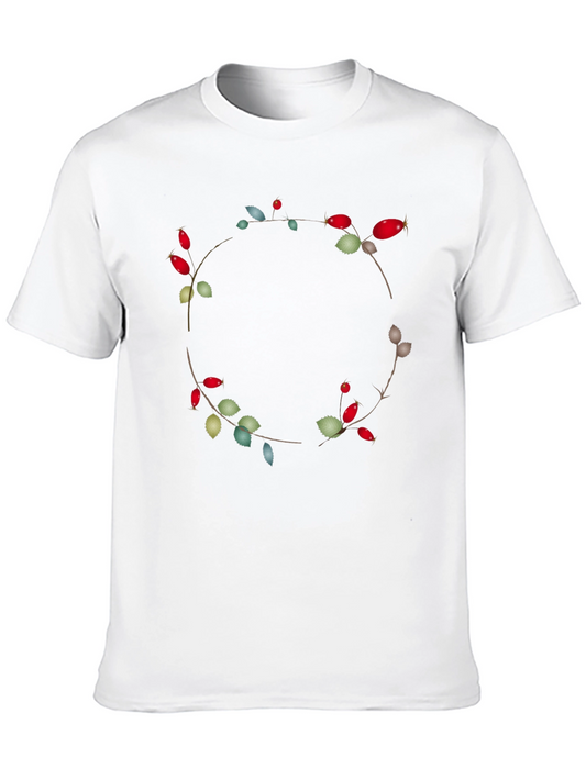 Floral Wreath Graphic Black Tee