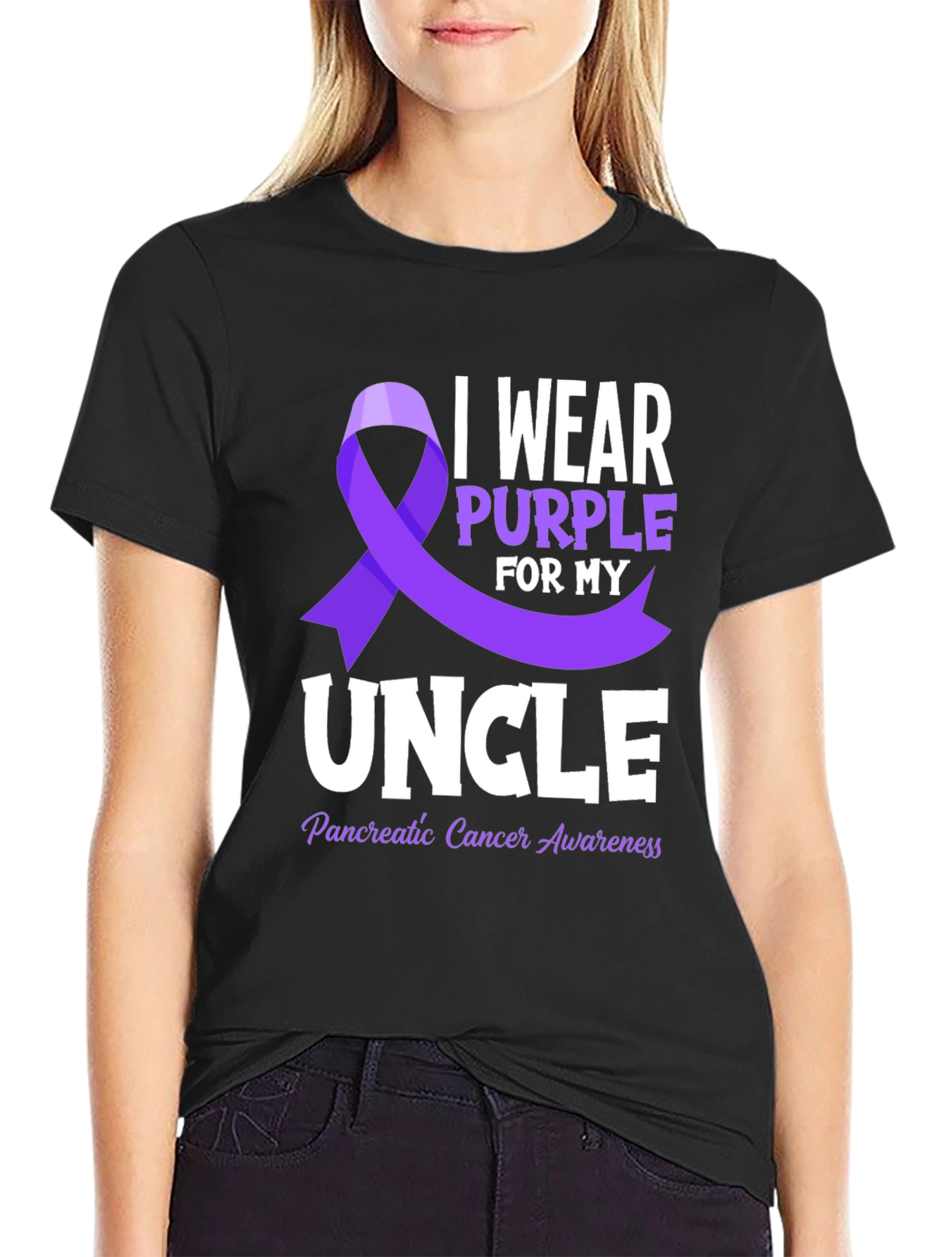Purple Ribbon Pancreatic Cancer Awareness T-Shirt