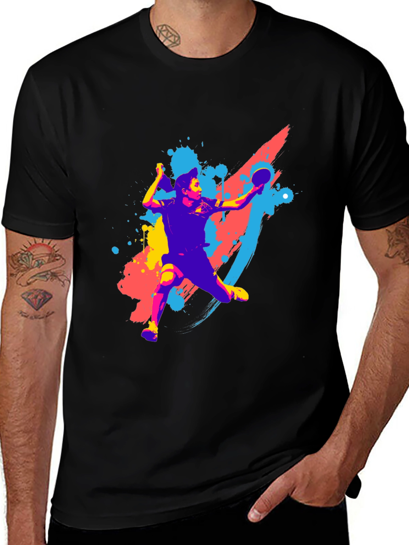 Table Tennis Player Graphic Tee - Sporty Style