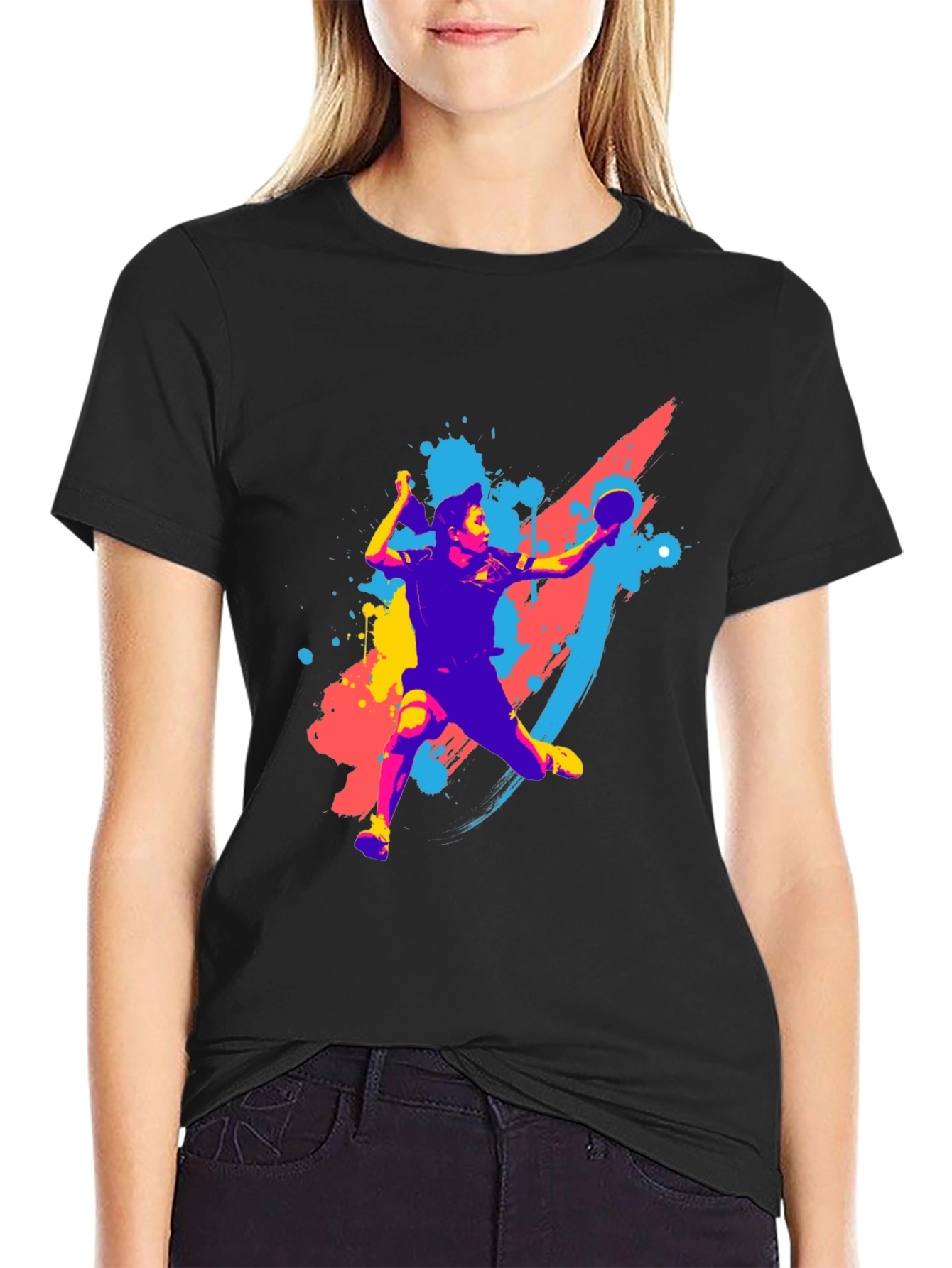 Table Tennis Player Graphic Tee - Sporty Style