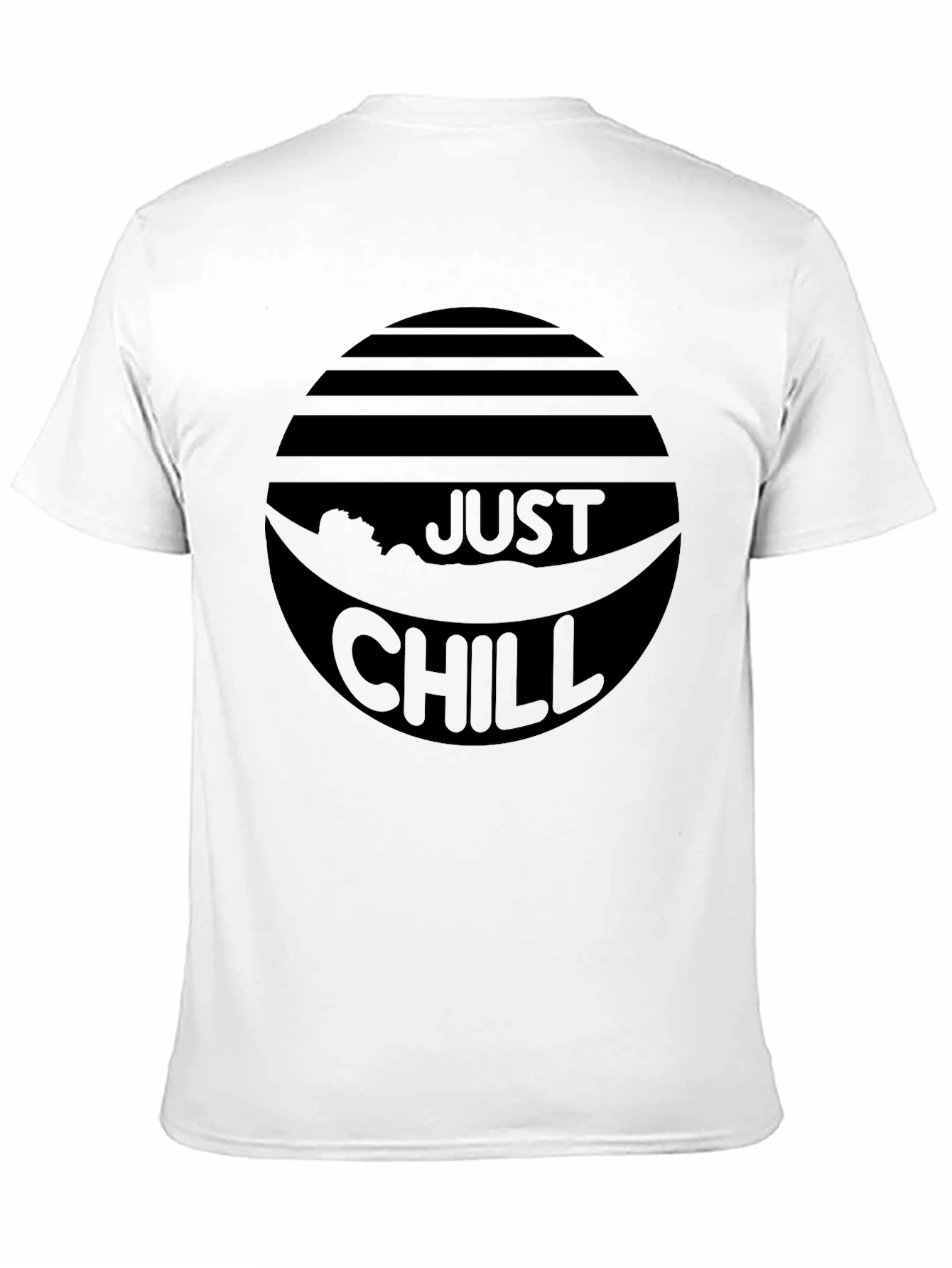 Just Chill Black Graphic Tee - Relaxed Comfort