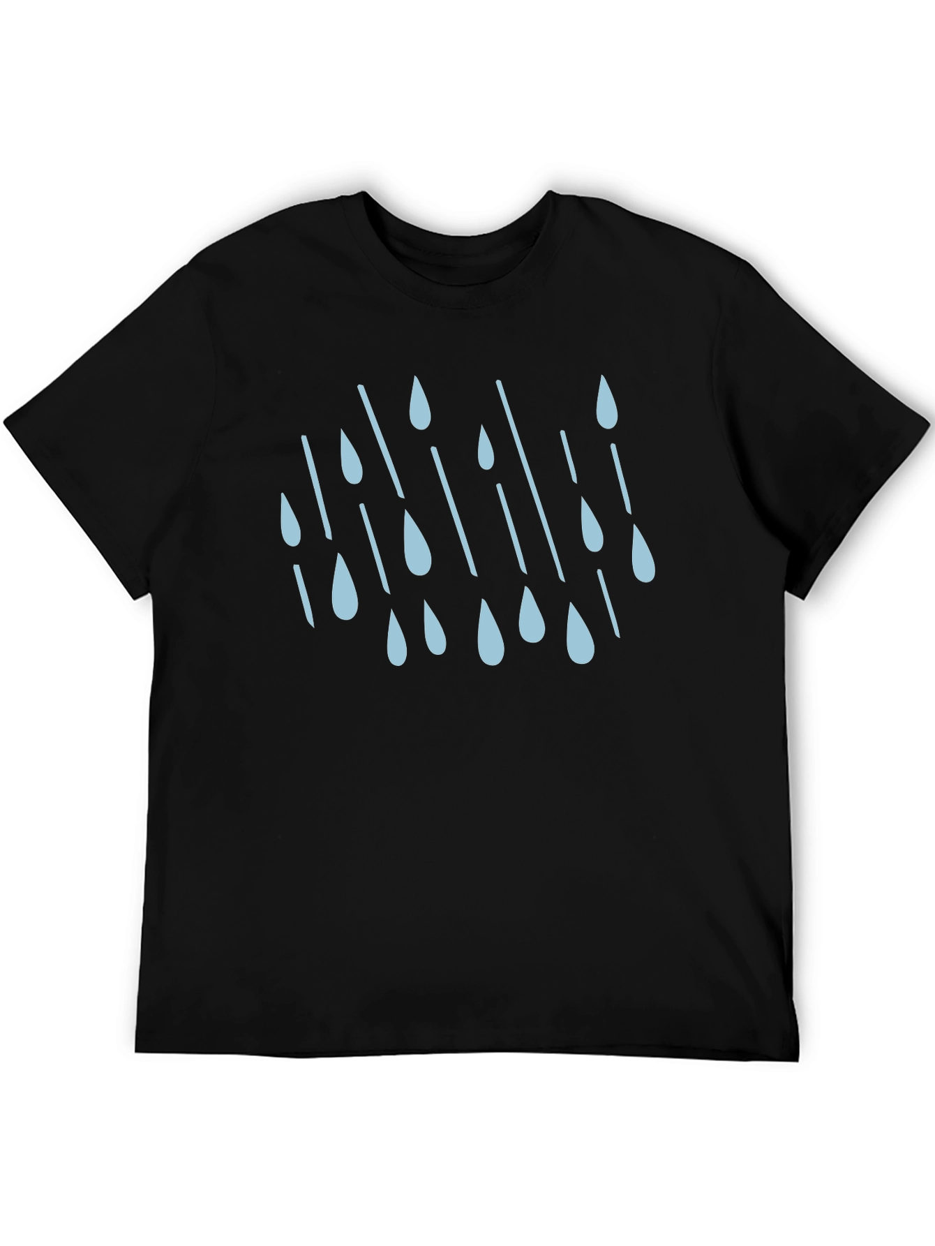 Rain Drop Graphic Tee - Stylish Black Cotton T-Shirt