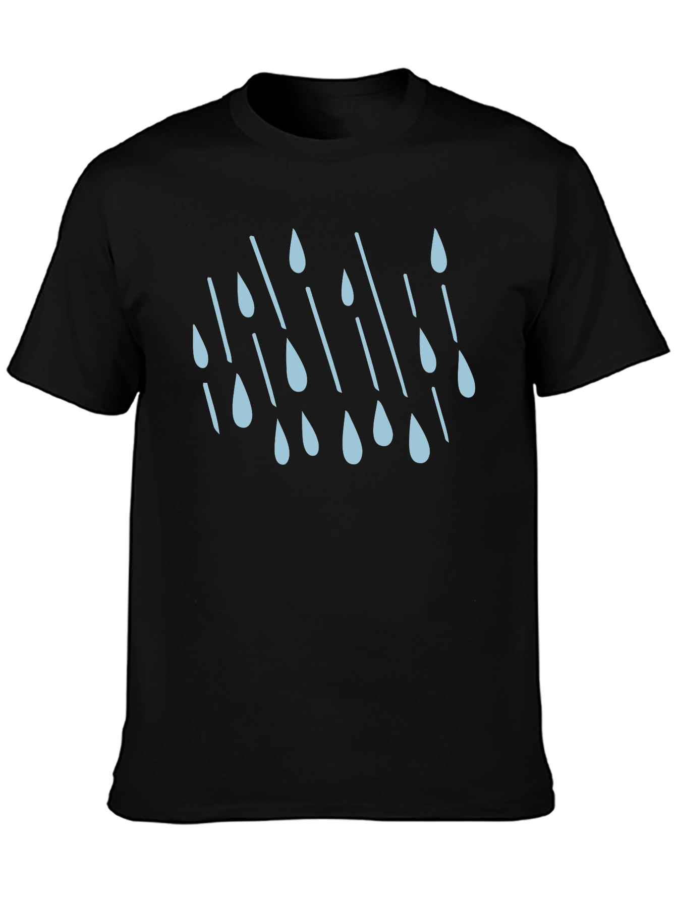 Rain Drop Graphic Tee - Stylish Black Cotton T-Shirt