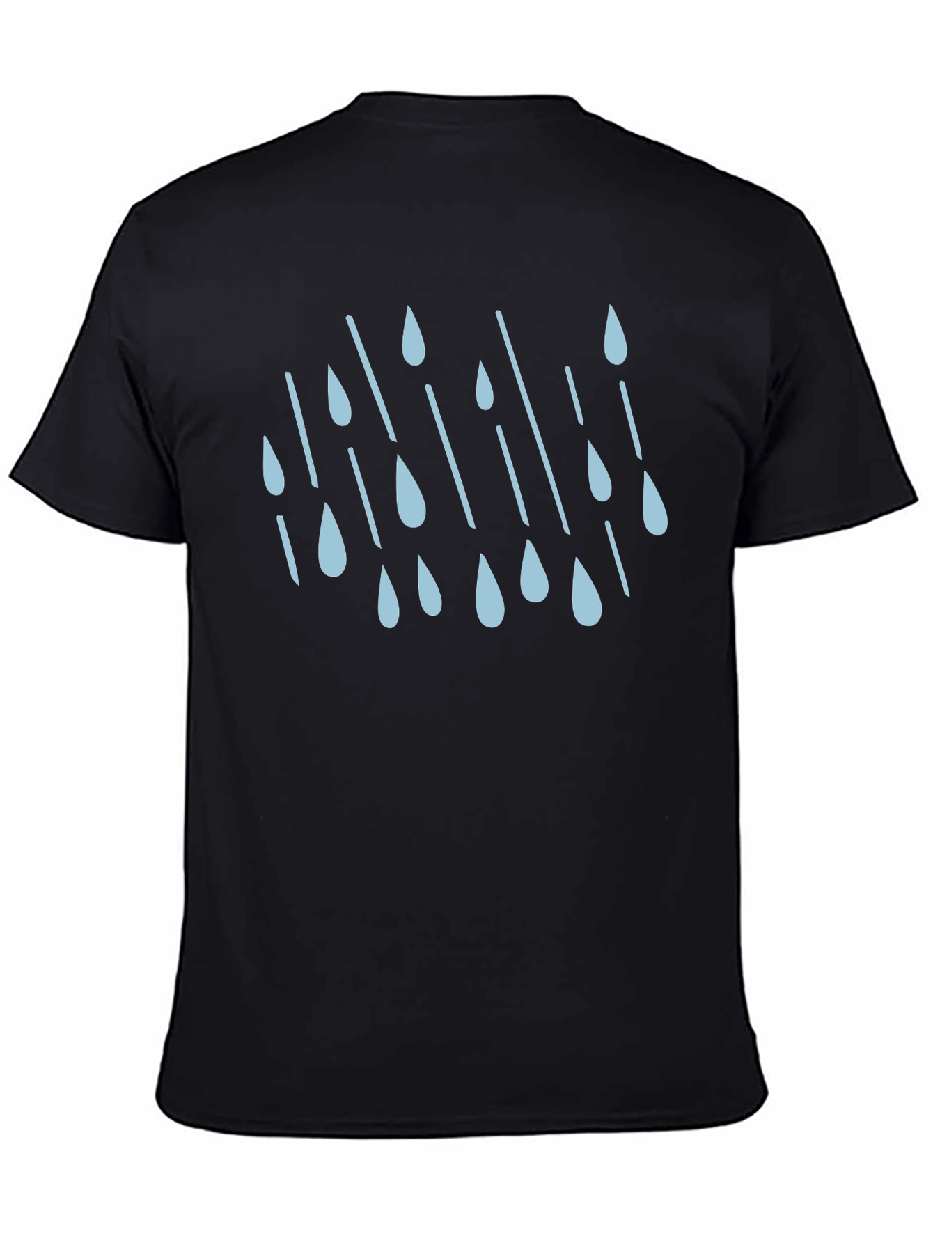 Rain Drop Graphic Tee - Stylish Black Cotton T-Shirt