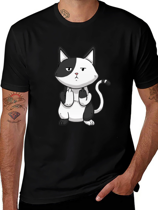 Rude Cat Graphic T-Shirt - Black Humor Tee