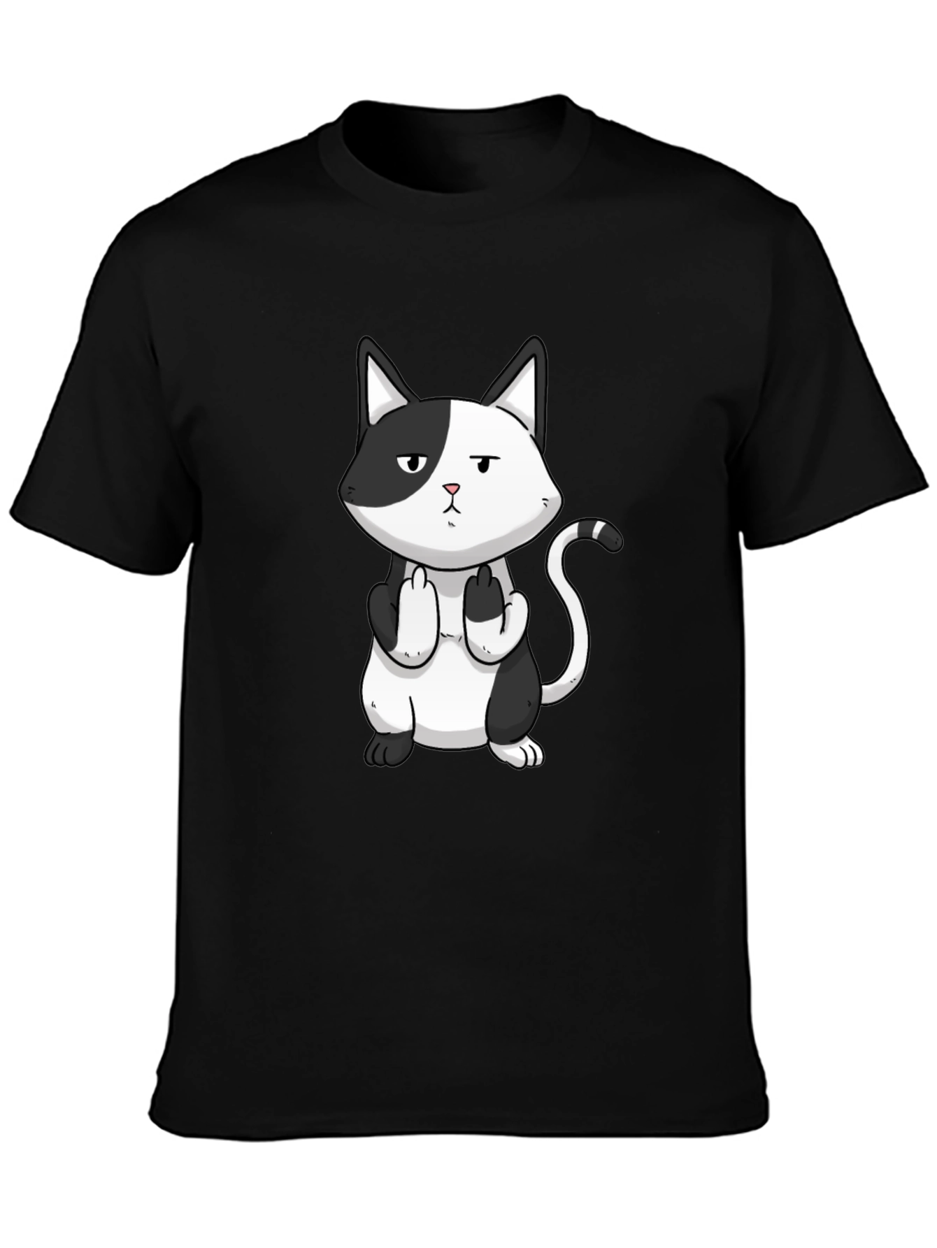 Rude Cat Graphic T-Shirt - Black Humor Tee