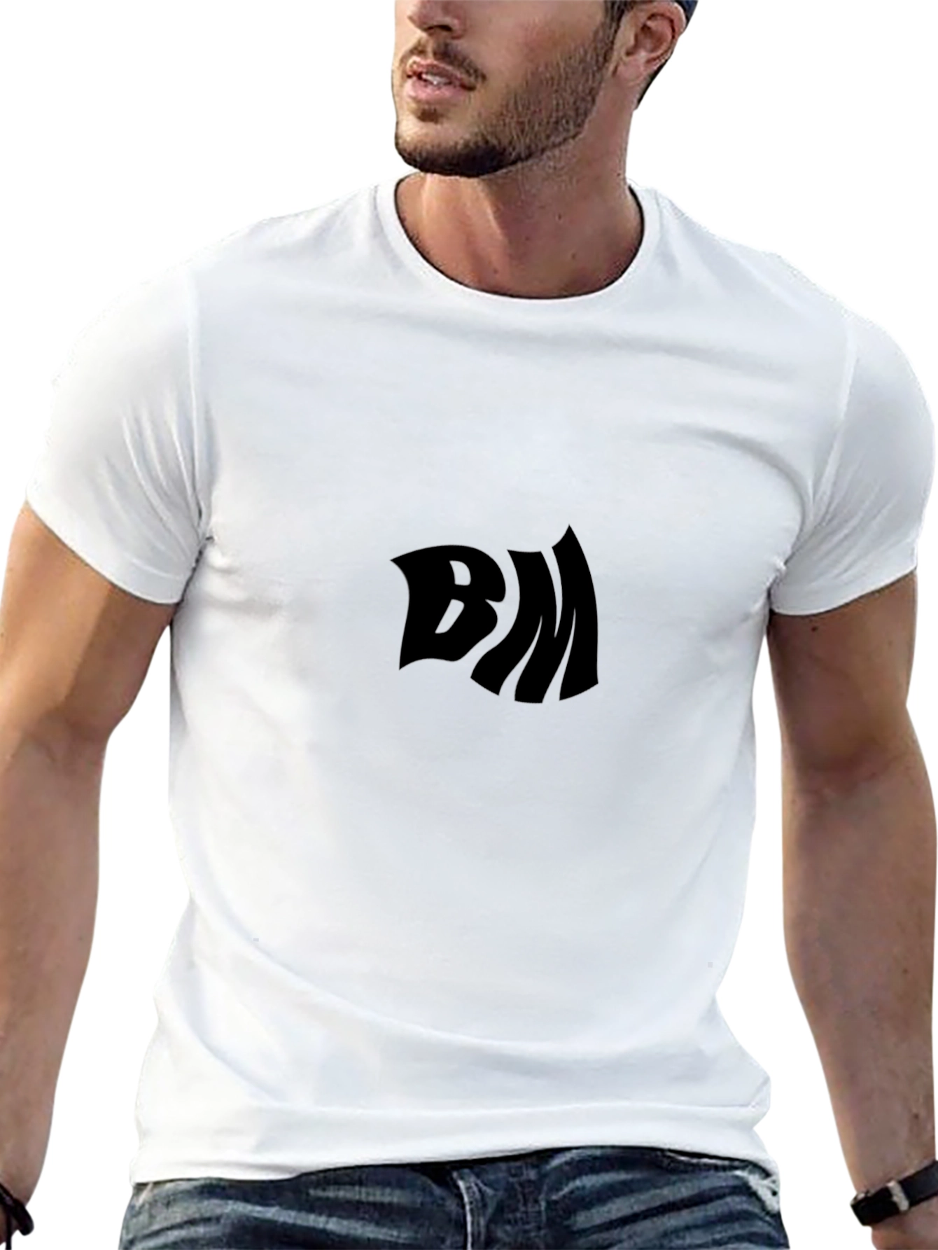 Black T-Shirt with Distorted BM Logo