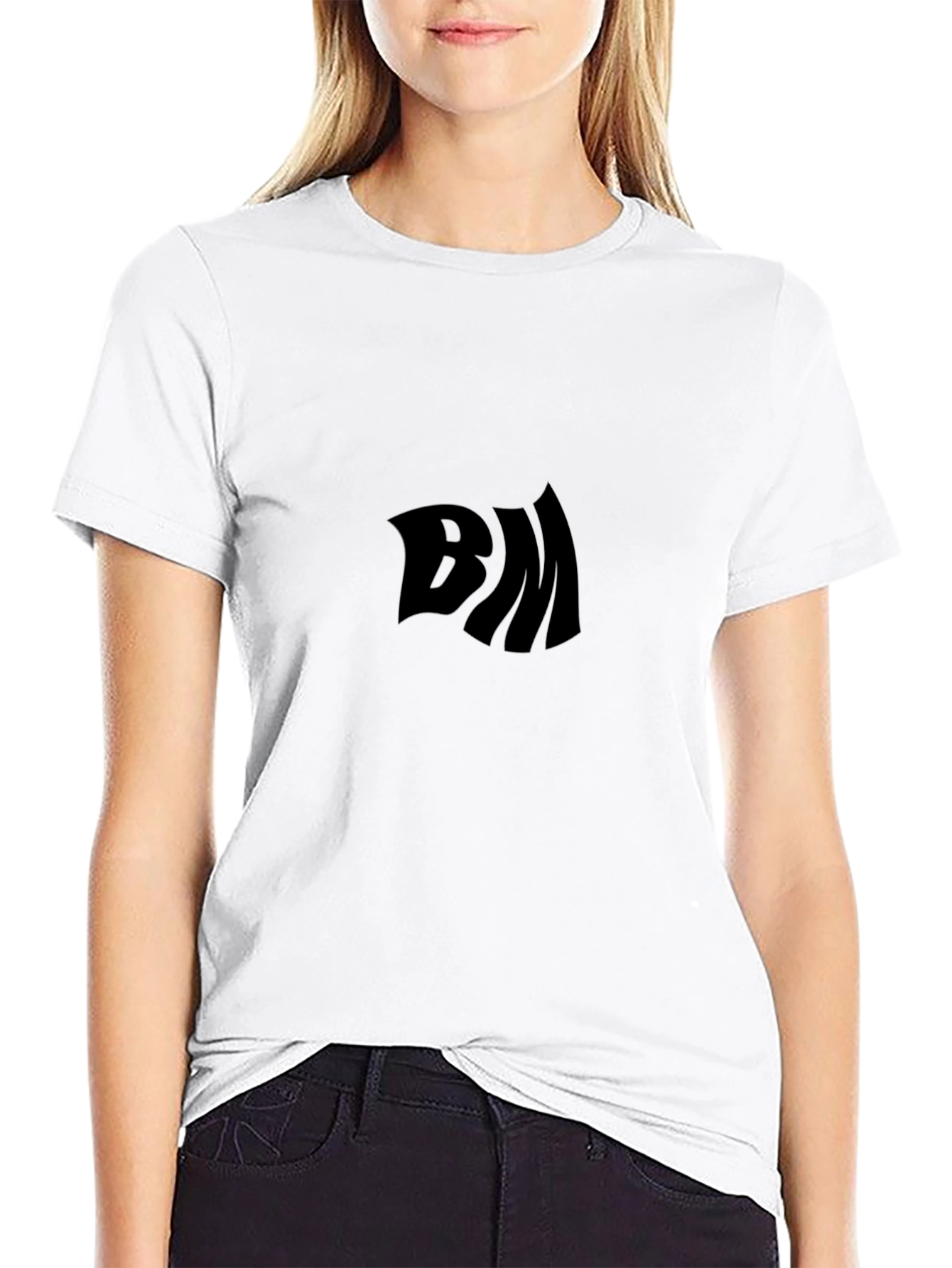 Black T-Shirt with Distorted BM Logo