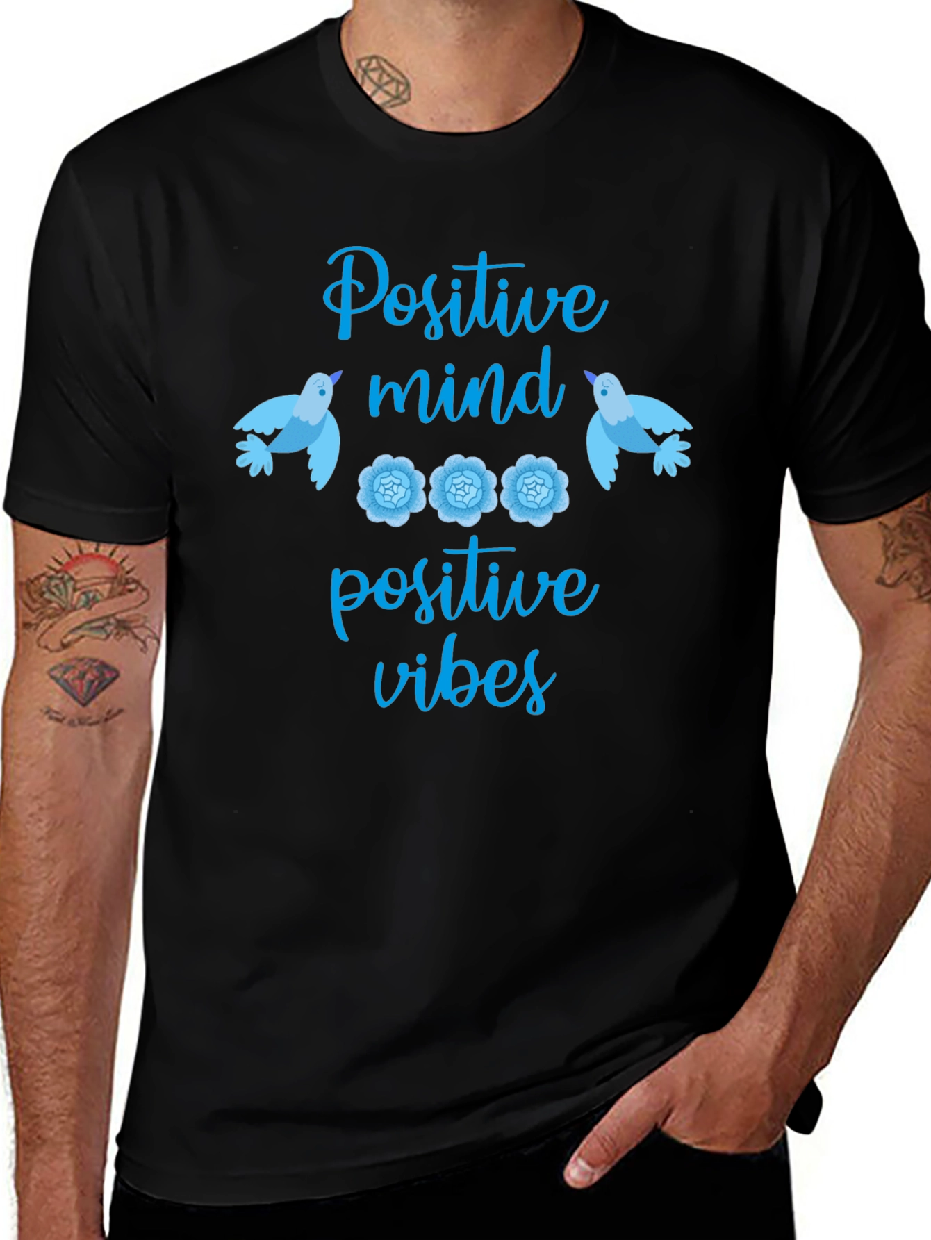 Positive Mind Positive Vibes Graphic T-Shirt