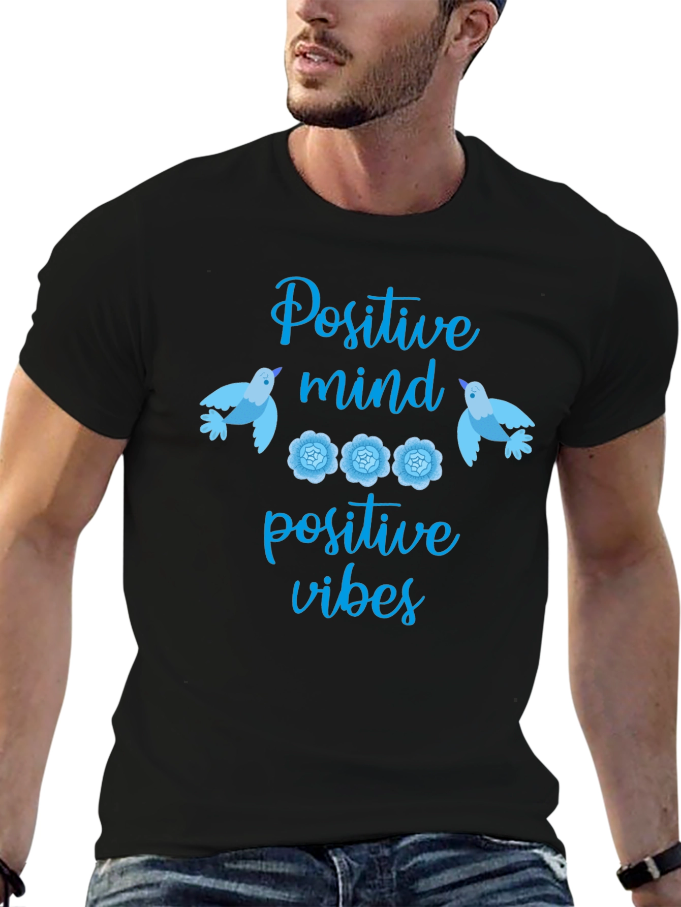 Positive Mind Positive Vibes Graphic T-Shirt