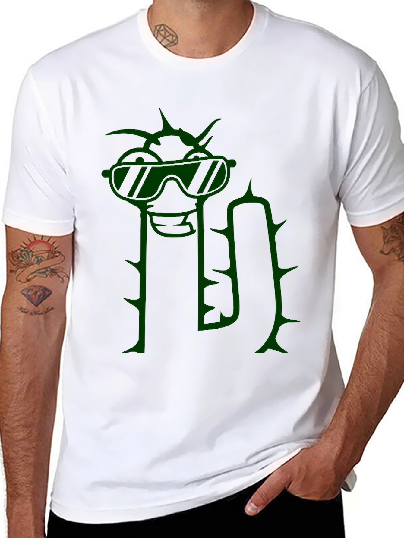 Cool Cactus Graphic Tee - Mens Black T-Shirt