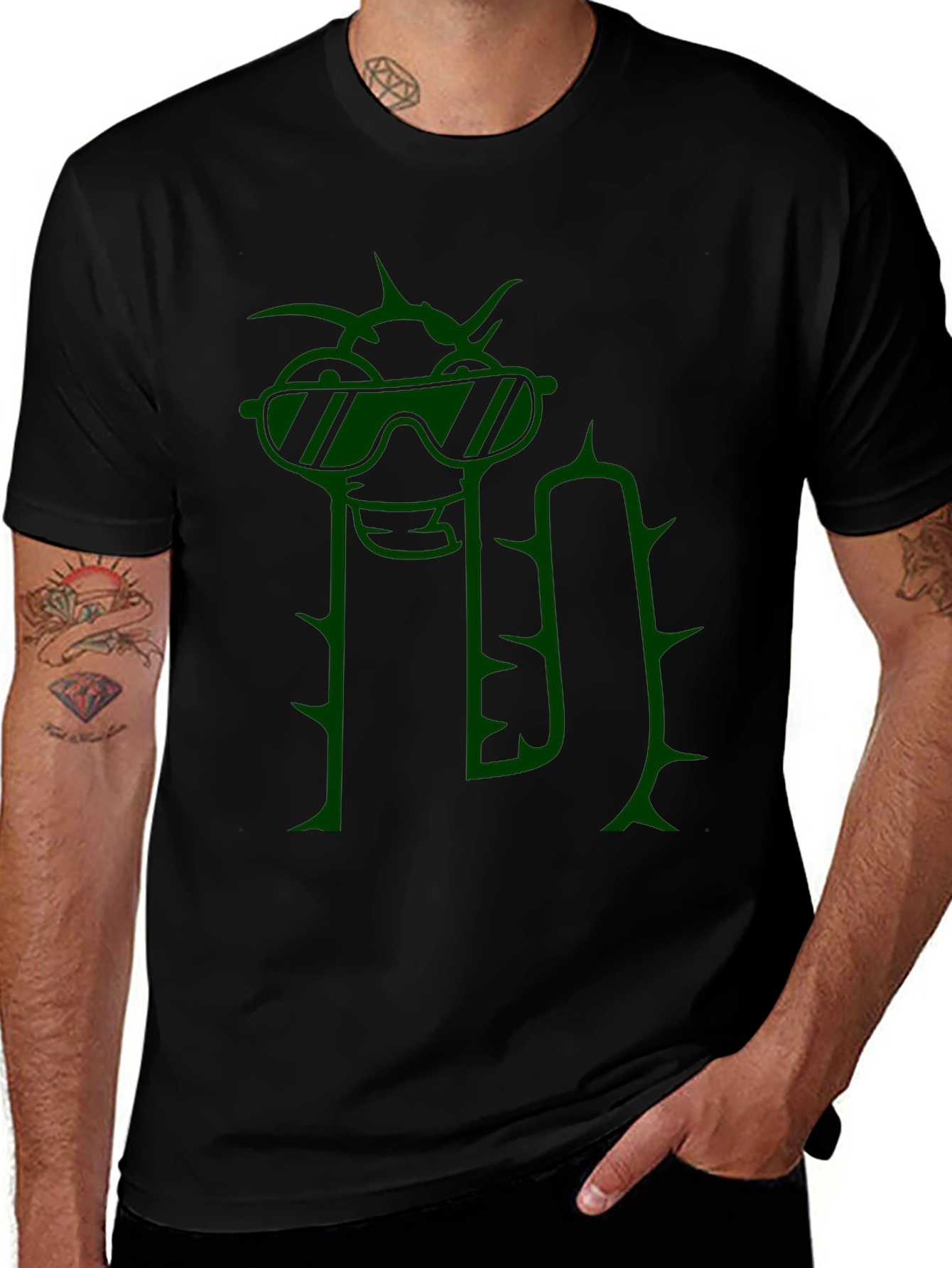 Cool Cactus Graphic Tee - Mens Black T-Shirt