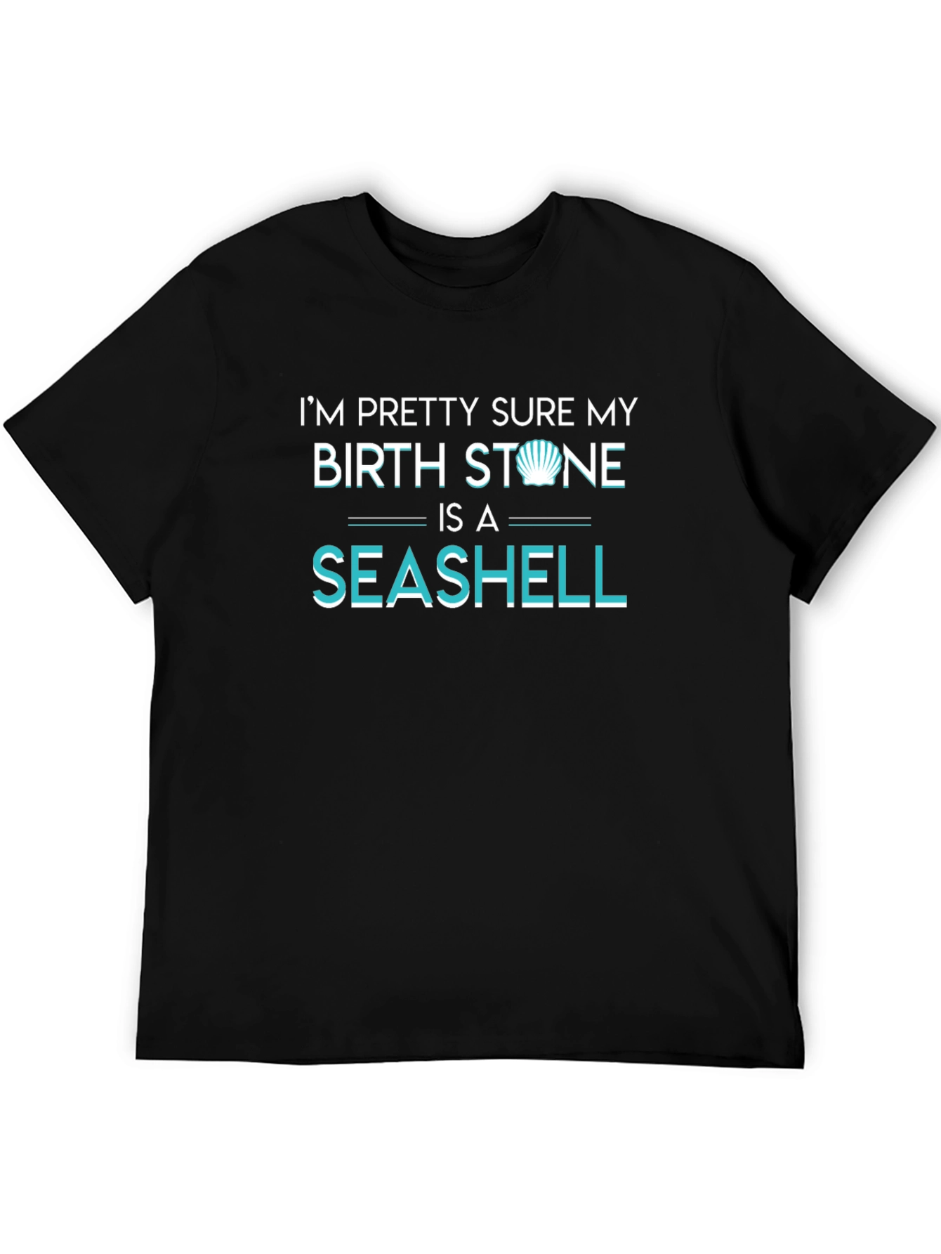 Seashell Birthstone Graphic Tee - Unisex Black T-Shirt