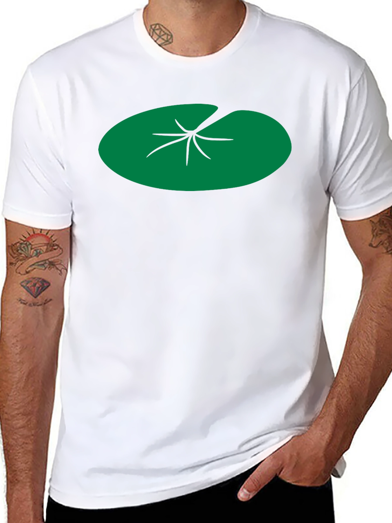 Lily Pad Graphic Tee - Black Cotton T-Shirt