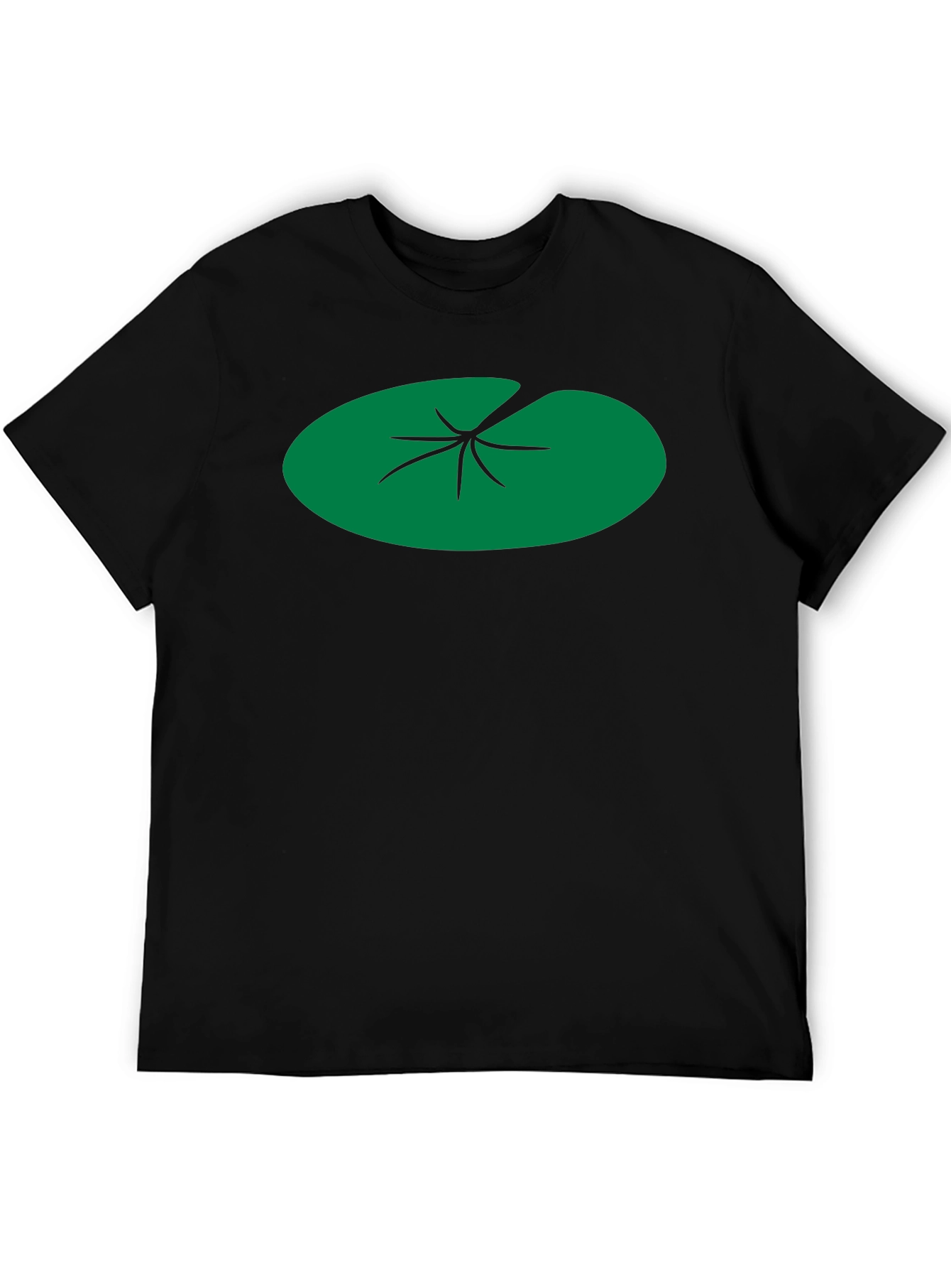 Lily Pad Graphic Tee - Black Cotton T-Shirt