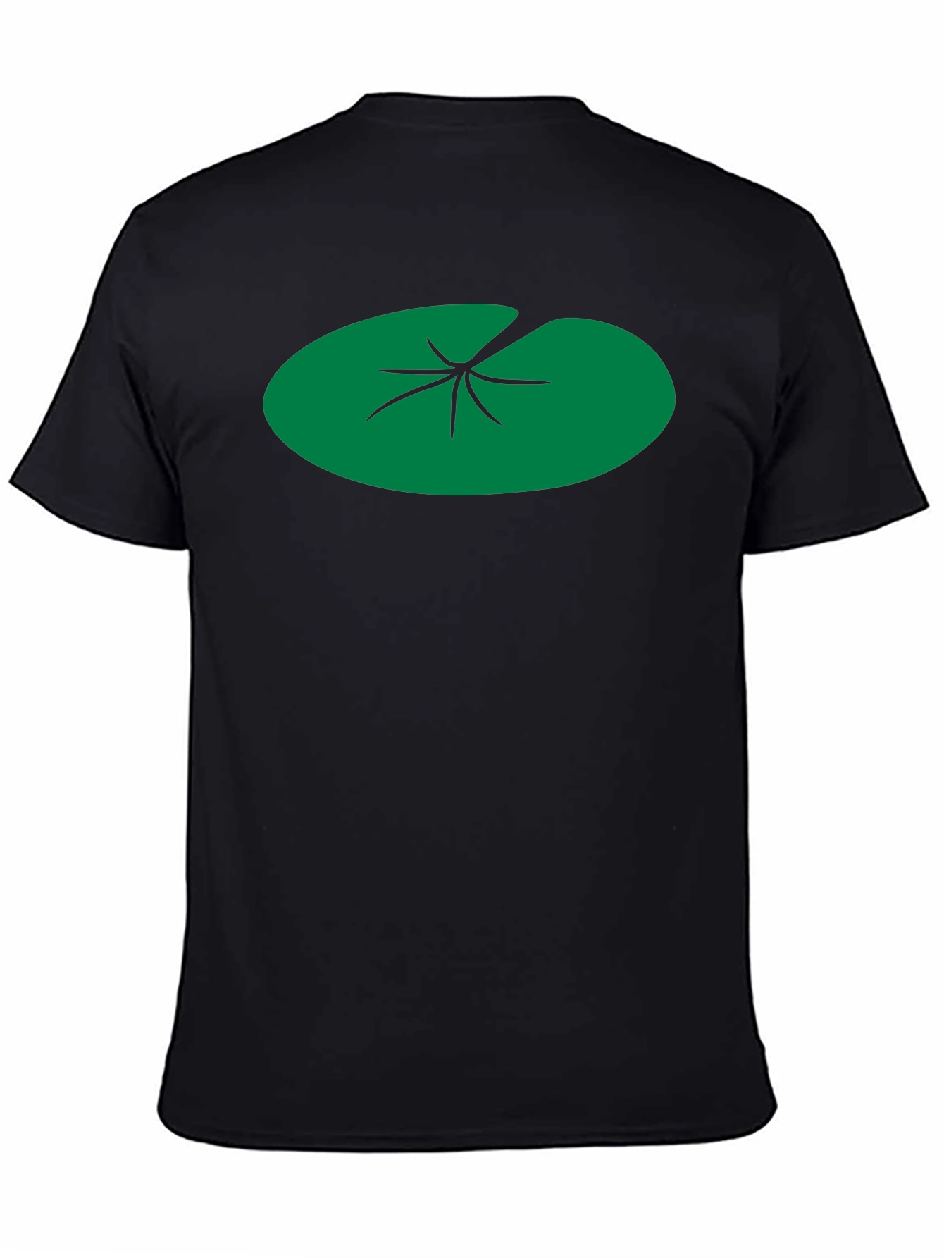 Lily Pad Graphic Tee - Black Cotton T-Shirt