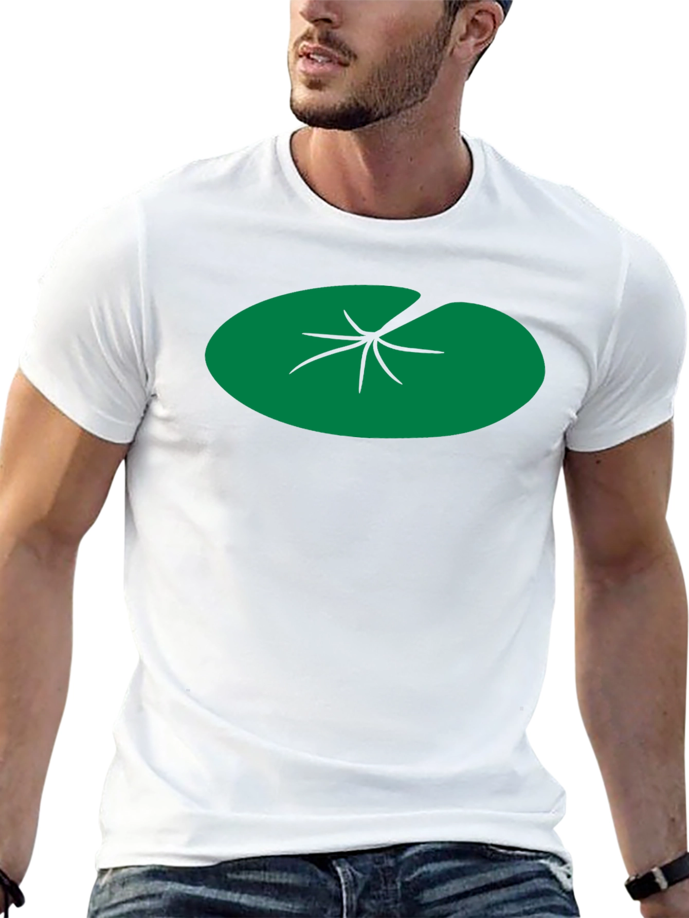 Lily Pad Graphic Tee - Black Cotton T-Shirt
