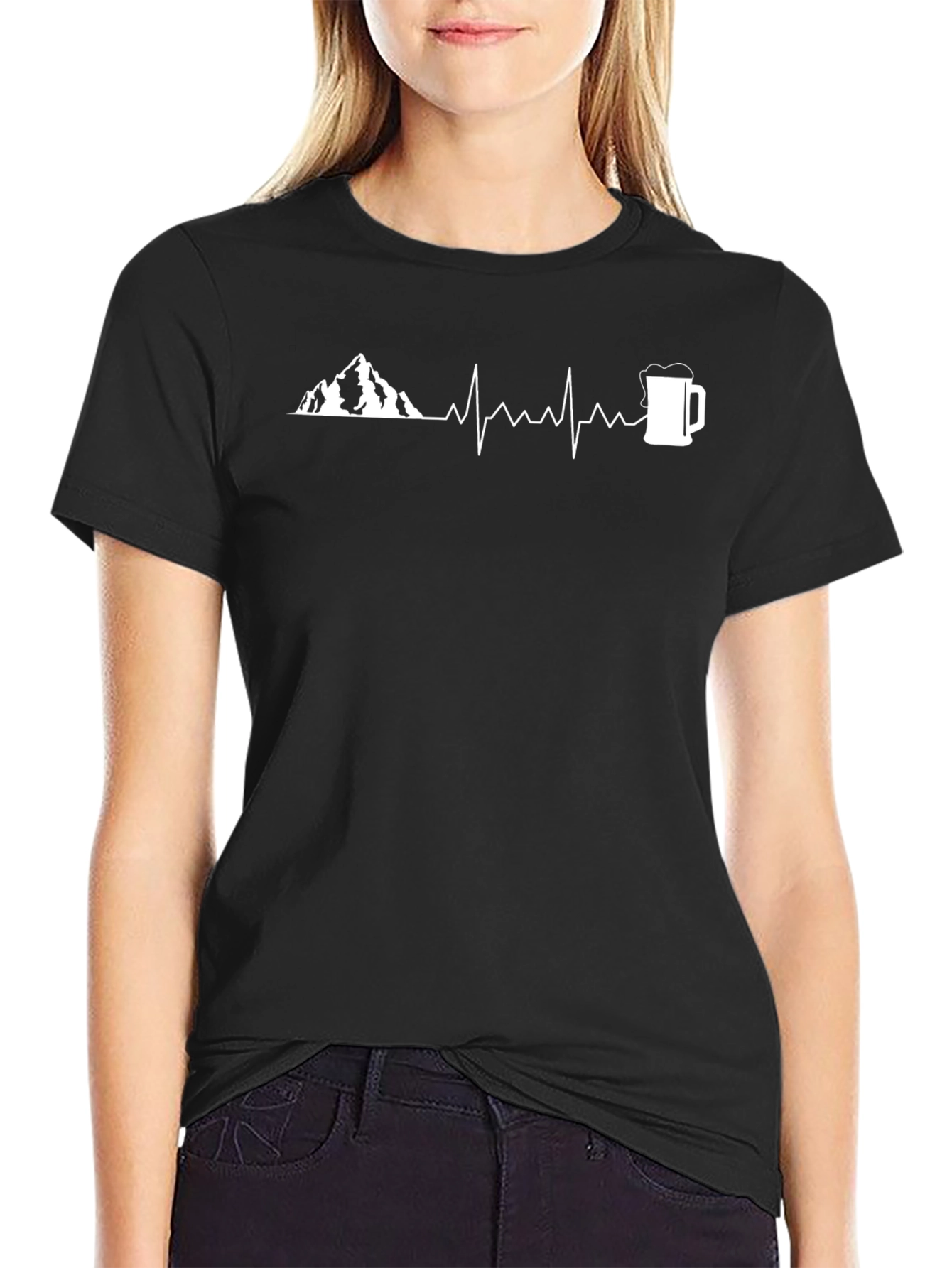 Mountain & Beer Heartbeat Graphic Tee