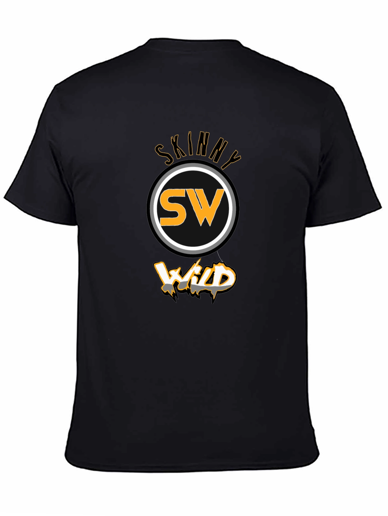 Skinny Wild Graphic T-Shirt - Black Crew Neck