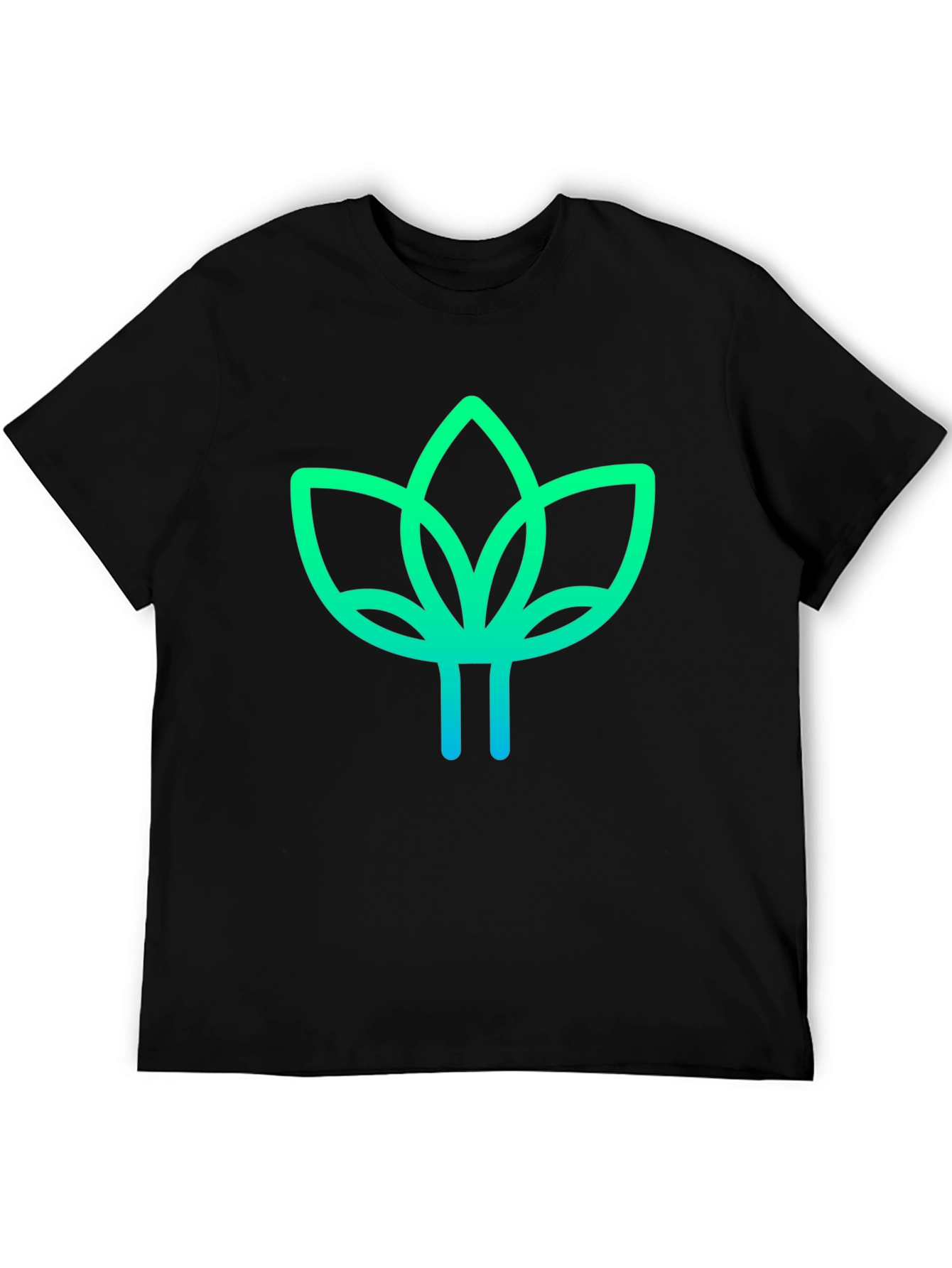 Modern Lotus Design Black T-Shirt