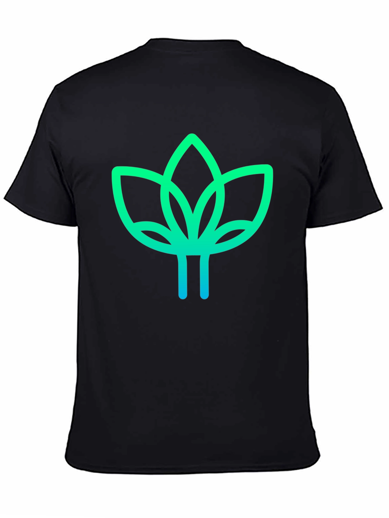 Modern Lotus Design Black T-Shirt