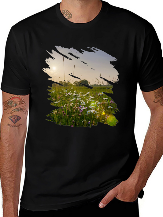 Field of Daisies Black Graphic Tee
