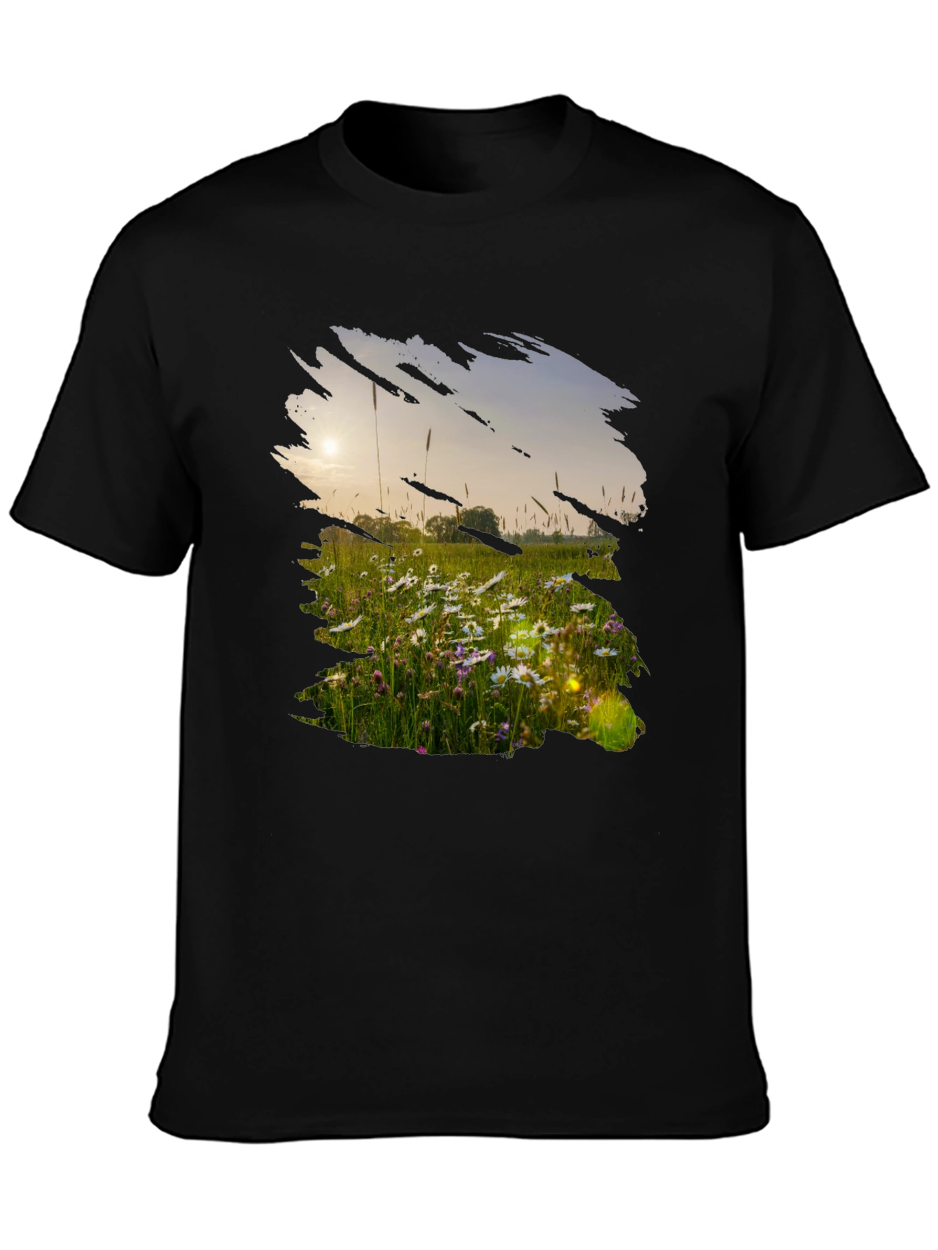 Field of Daisies Black Graphic Tee