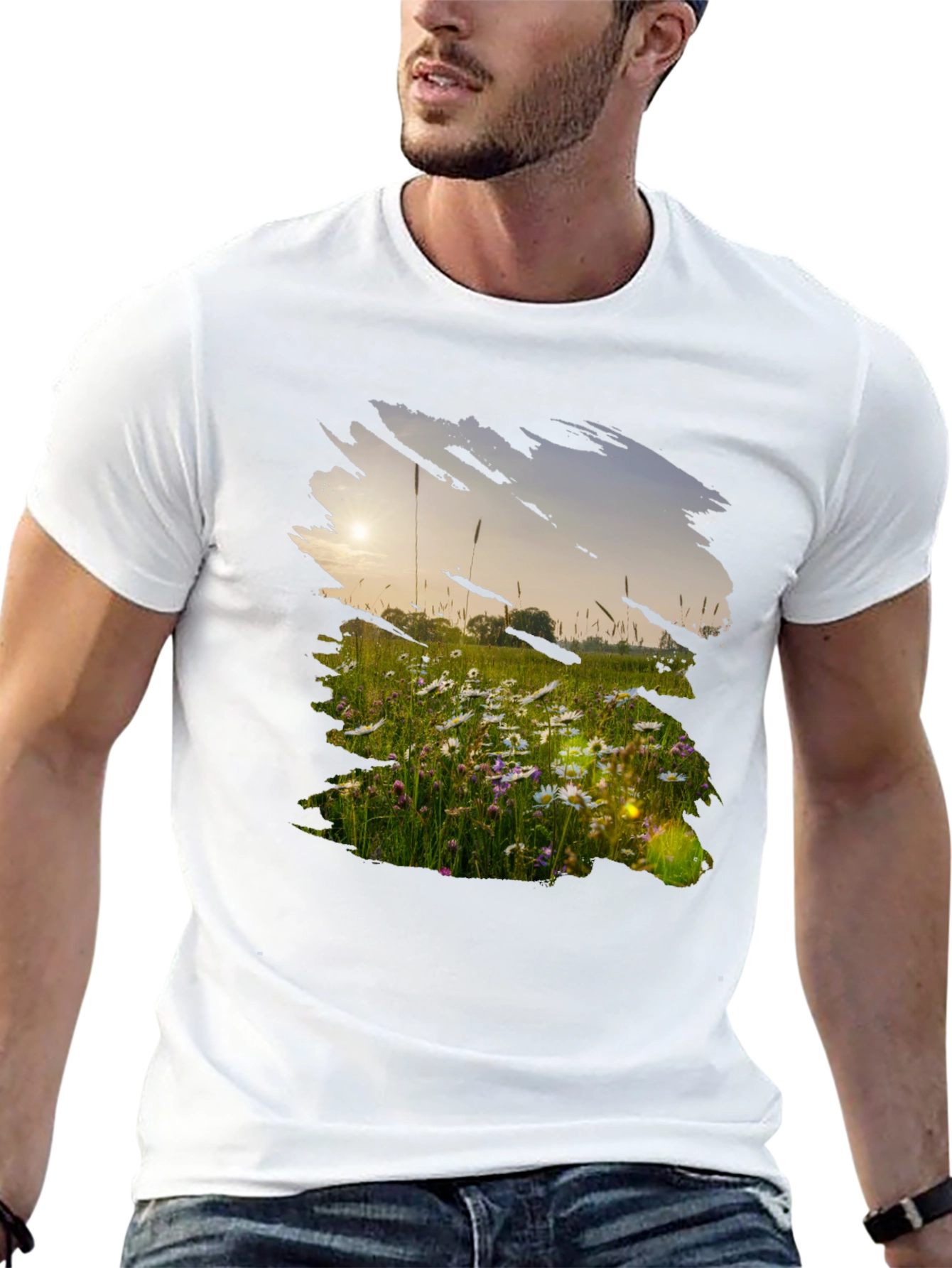 Field of Daisies Black Graphic Tee