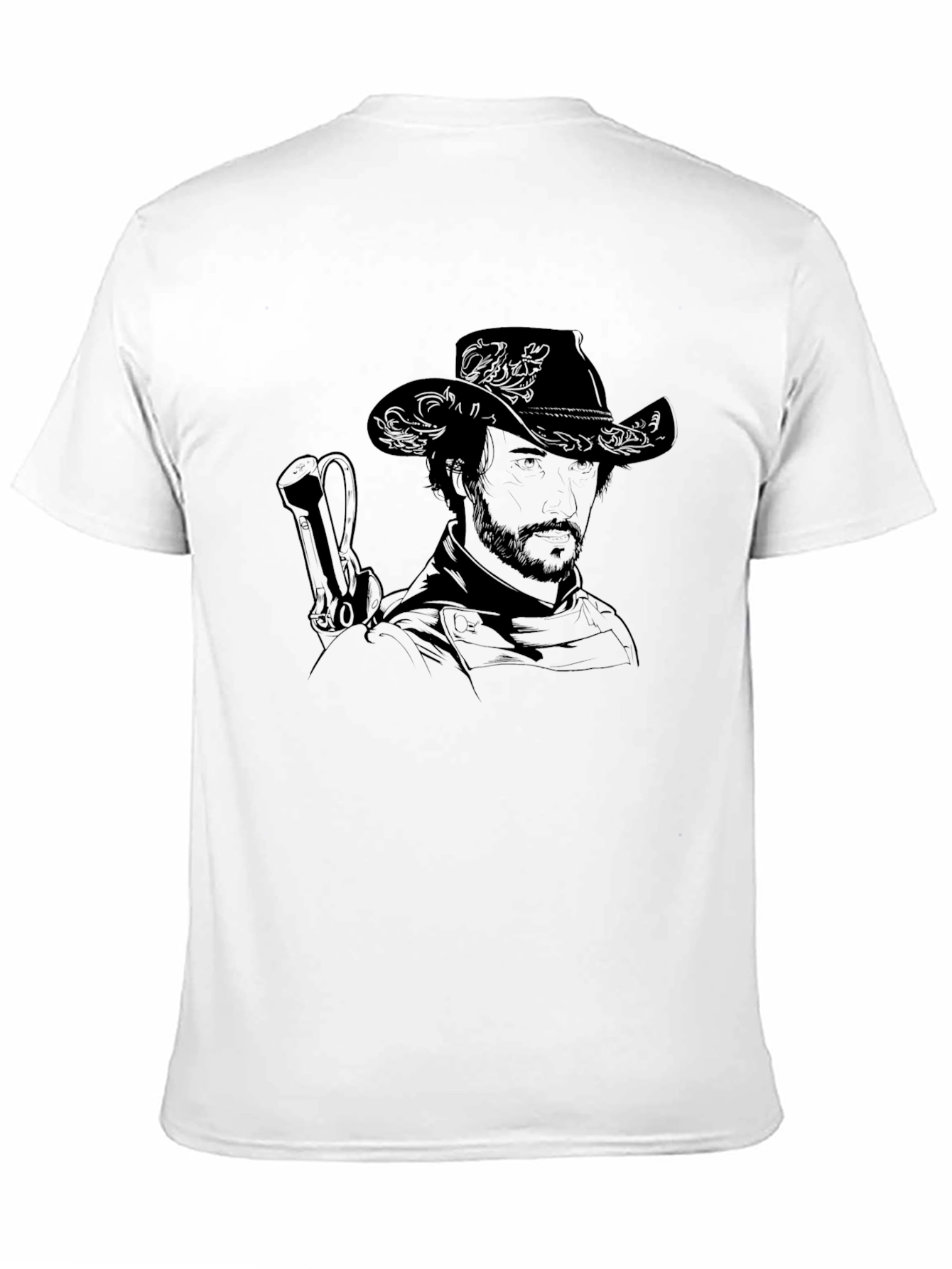 Western Cowboy Graphic Black T-Shirt