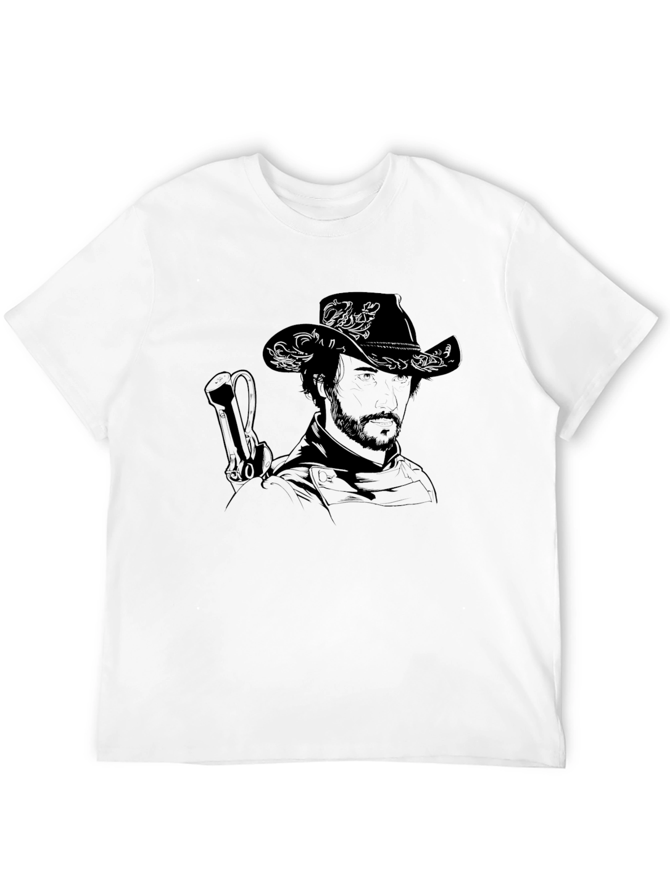 Western Cowboy Graphic Black T-Shirt
